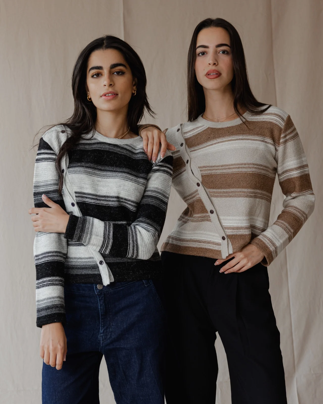 Asymmetrical Wool Top Black X Grey - Image 8