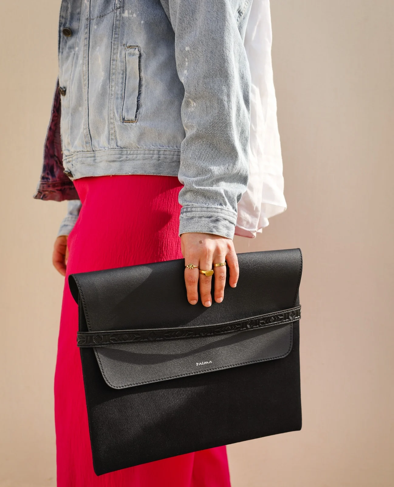 Aztec Laptop Sleeve In Black - Image 4