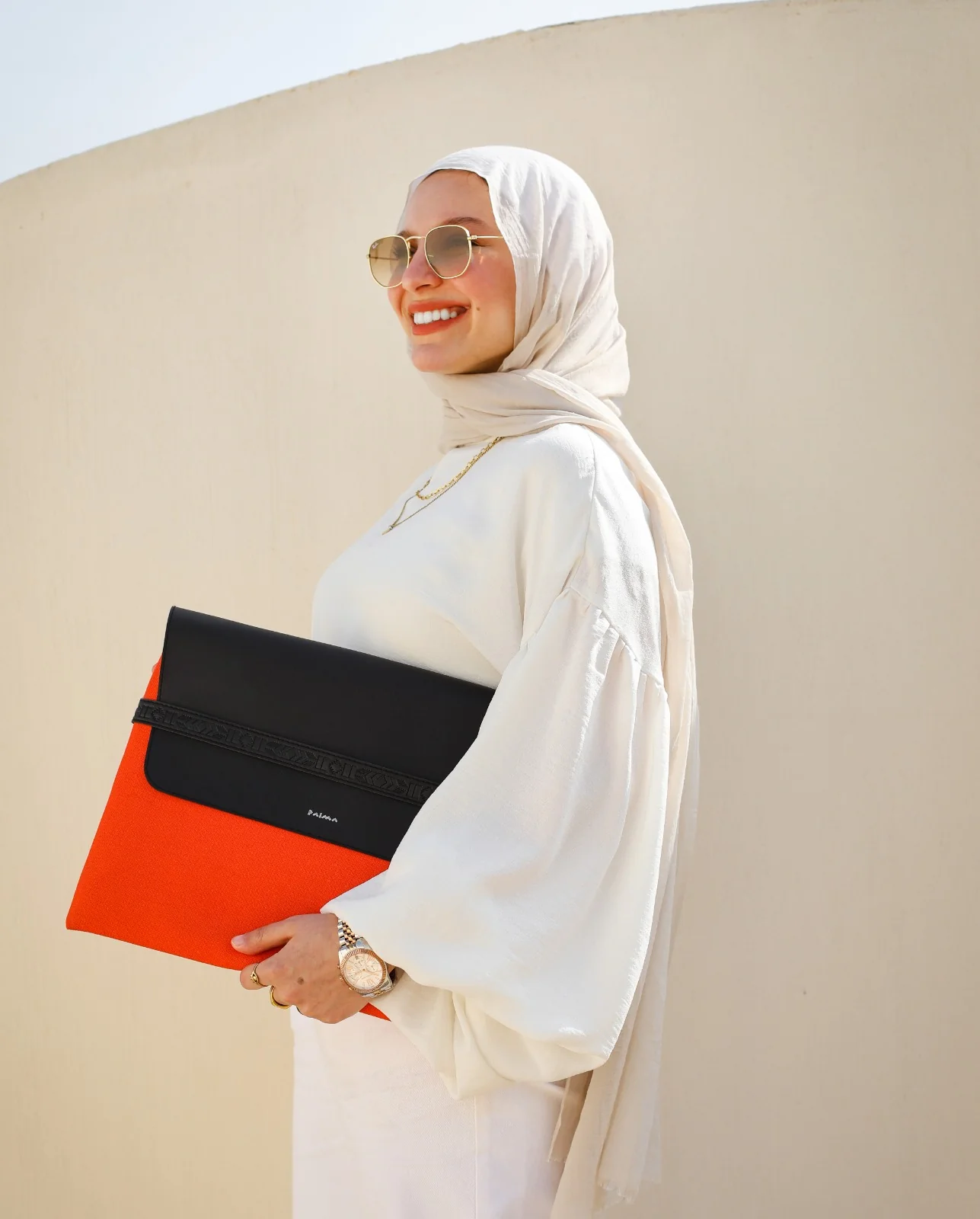 Aztec Laptop Sleeve In Orange - Image 2