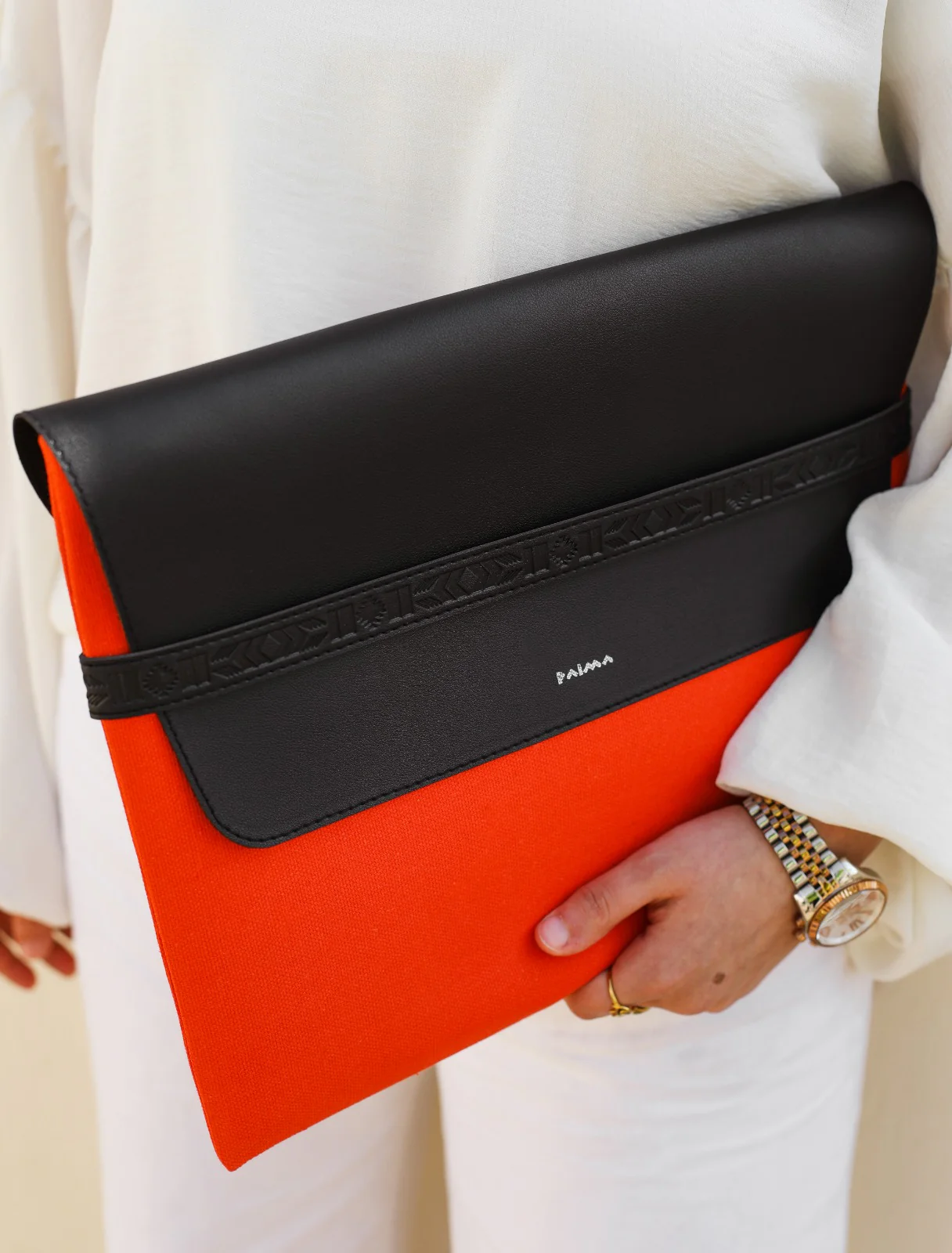 Aztec Laptop Sleeve In Orange - Image 4