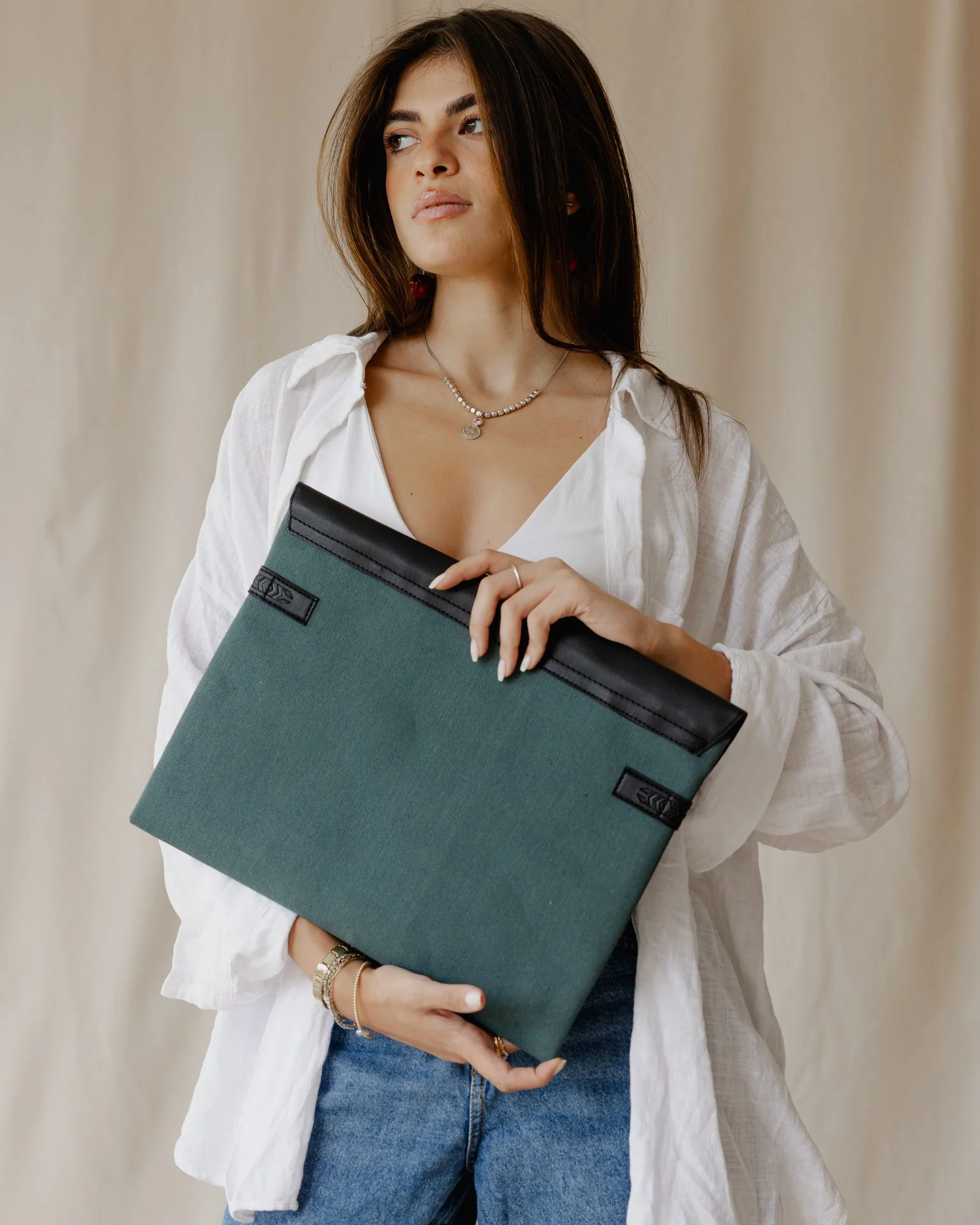 Aztec Laptop Sleeve In Teal - Image 3