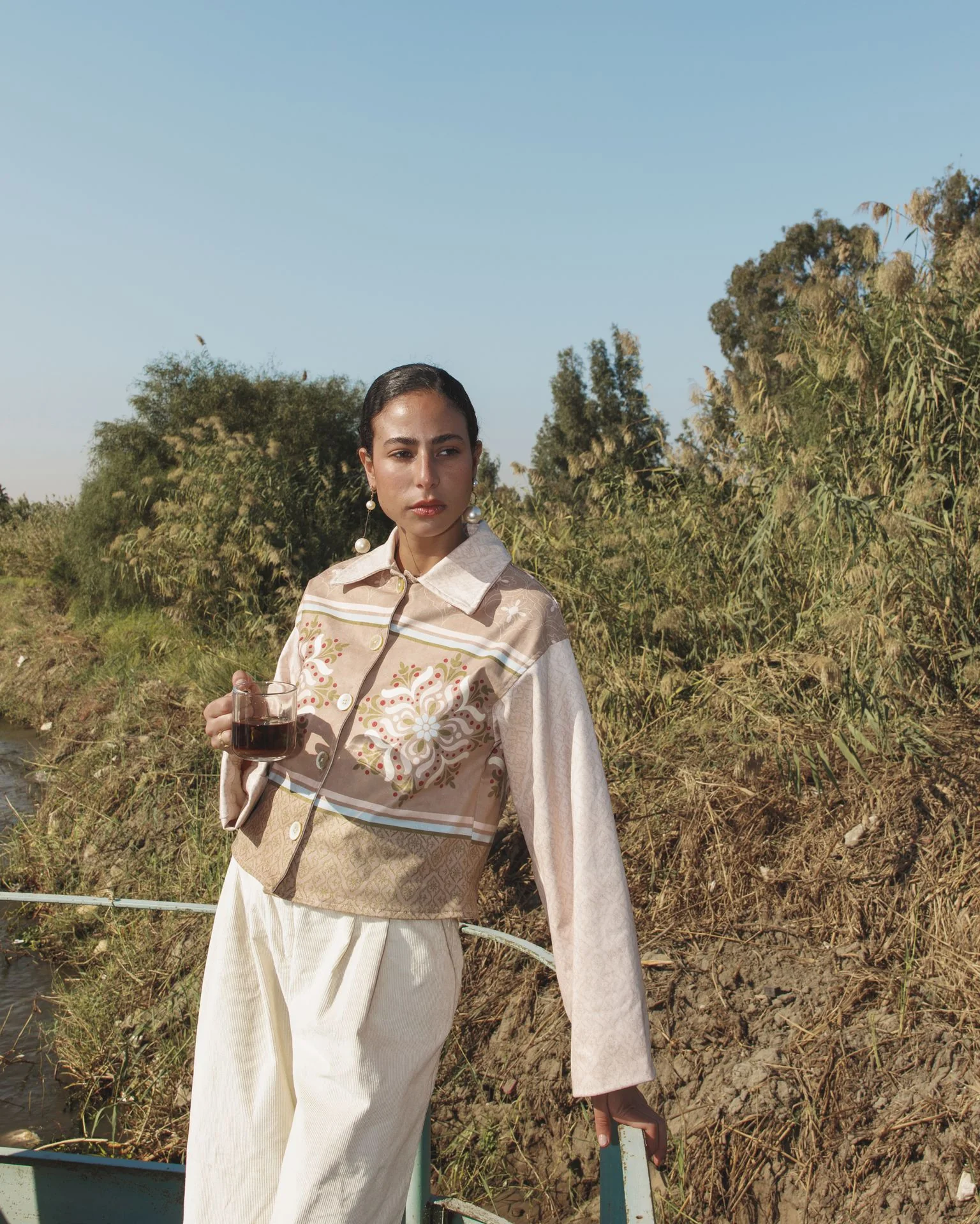 Beige Arabesque Suede Jacket - Image 6