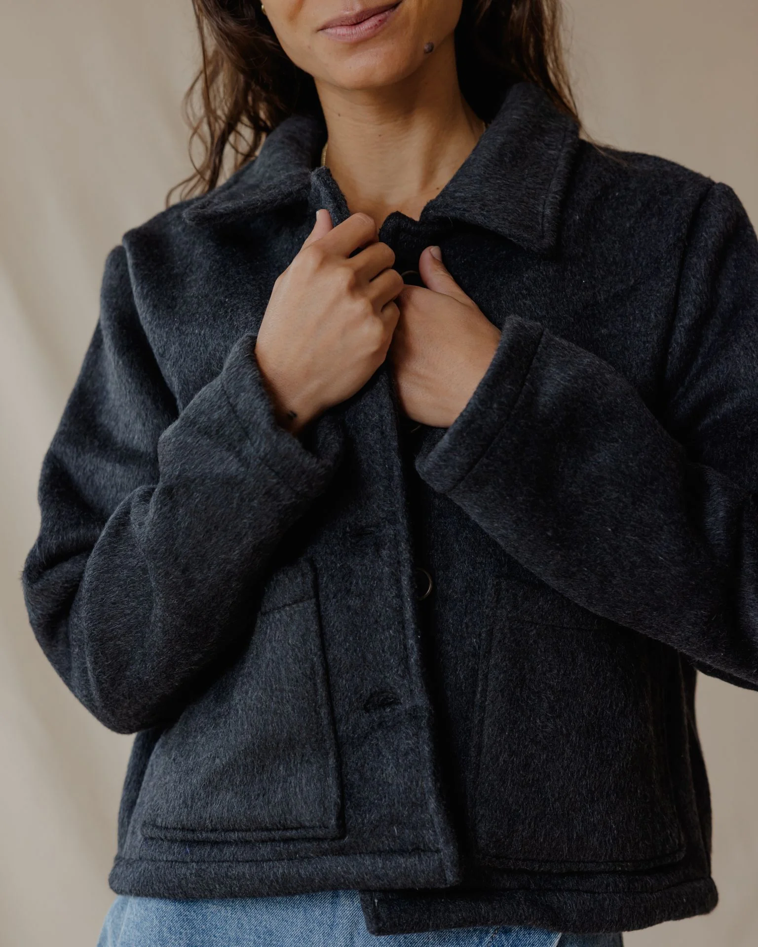 Black Cropped Coat - Image 4
