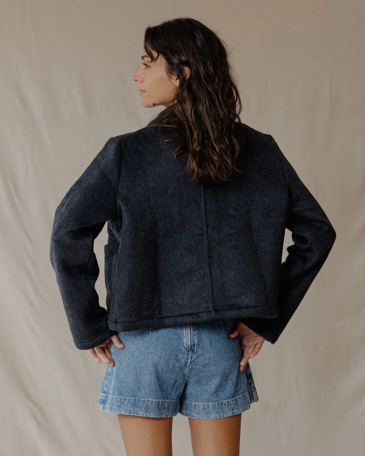 Black Cropped Coat - Image 5