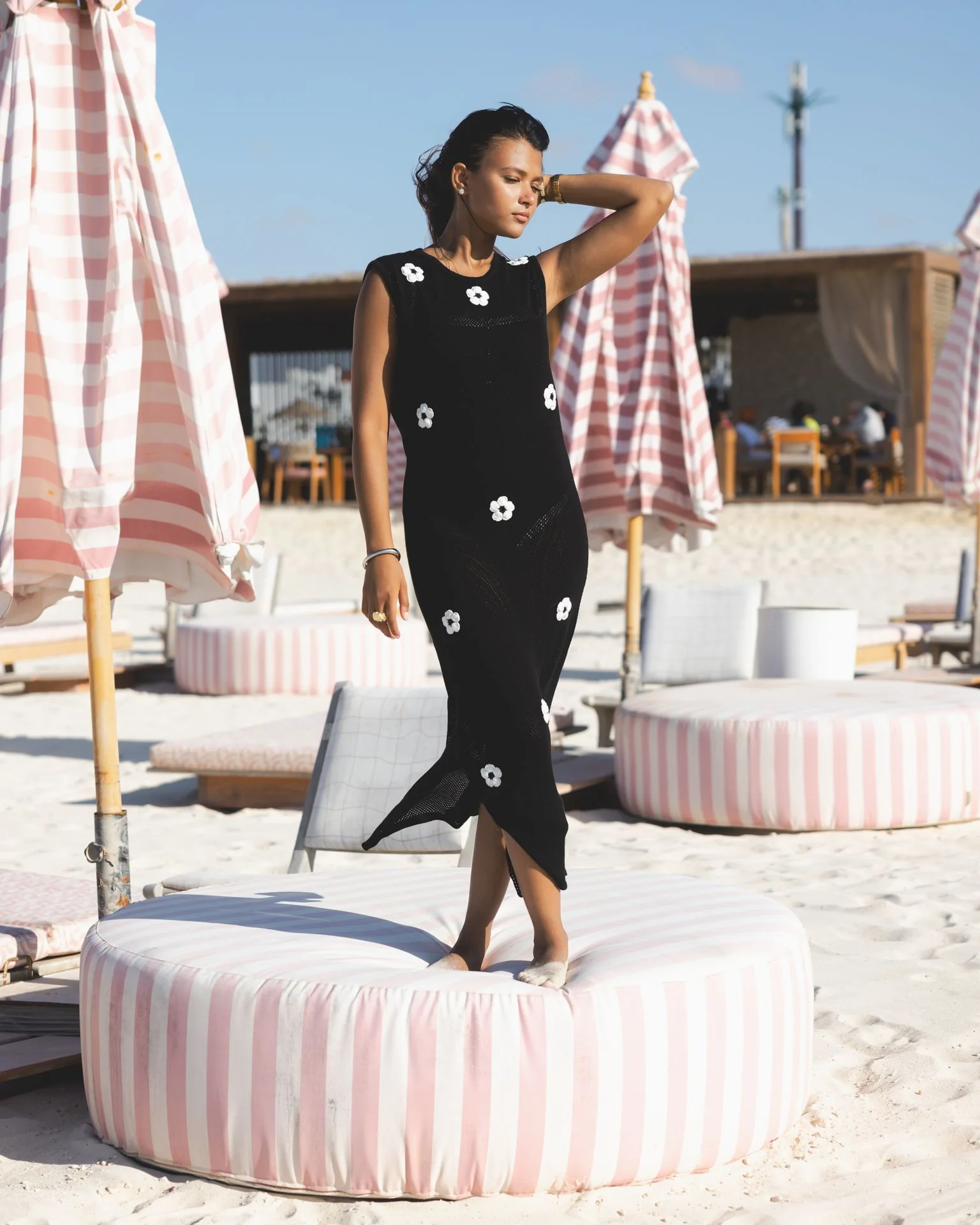 Black Daisy Drift Dress - Image 2
