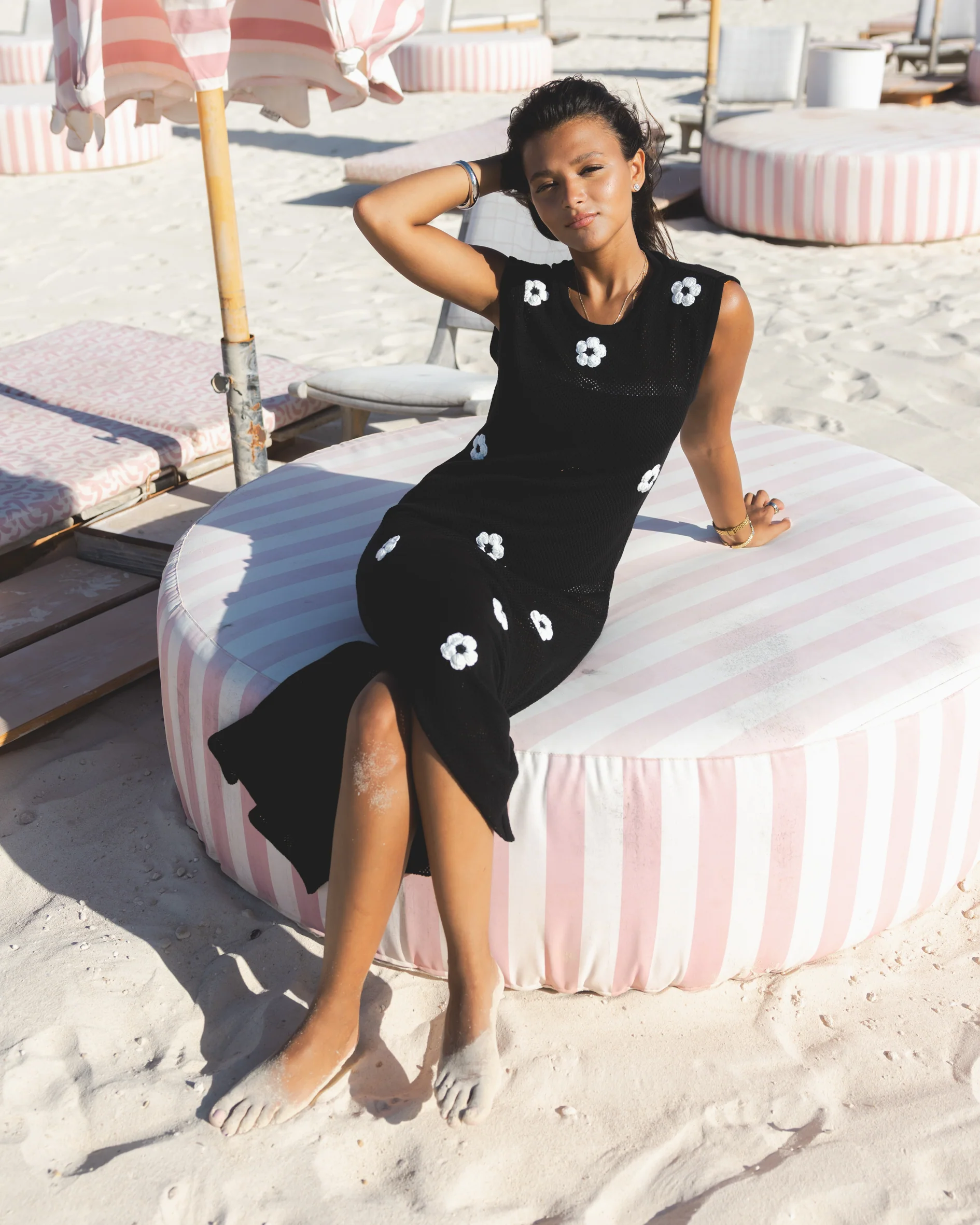 Black Daisy Drift Dress - Image 4