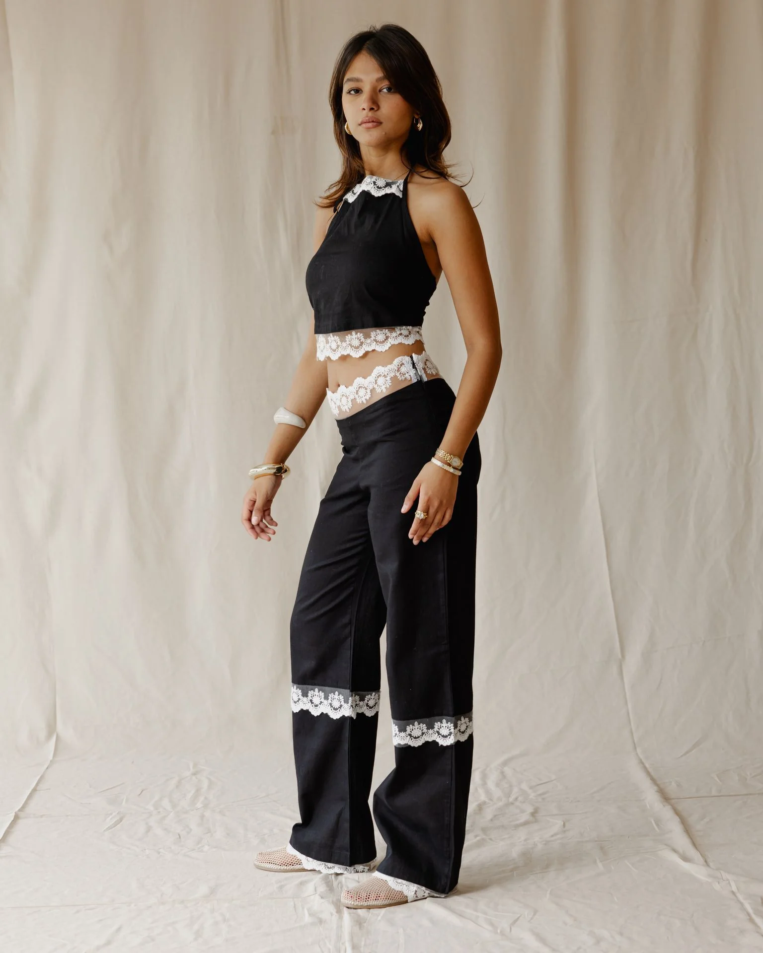 Bloom Linen Set In Black - Image 2