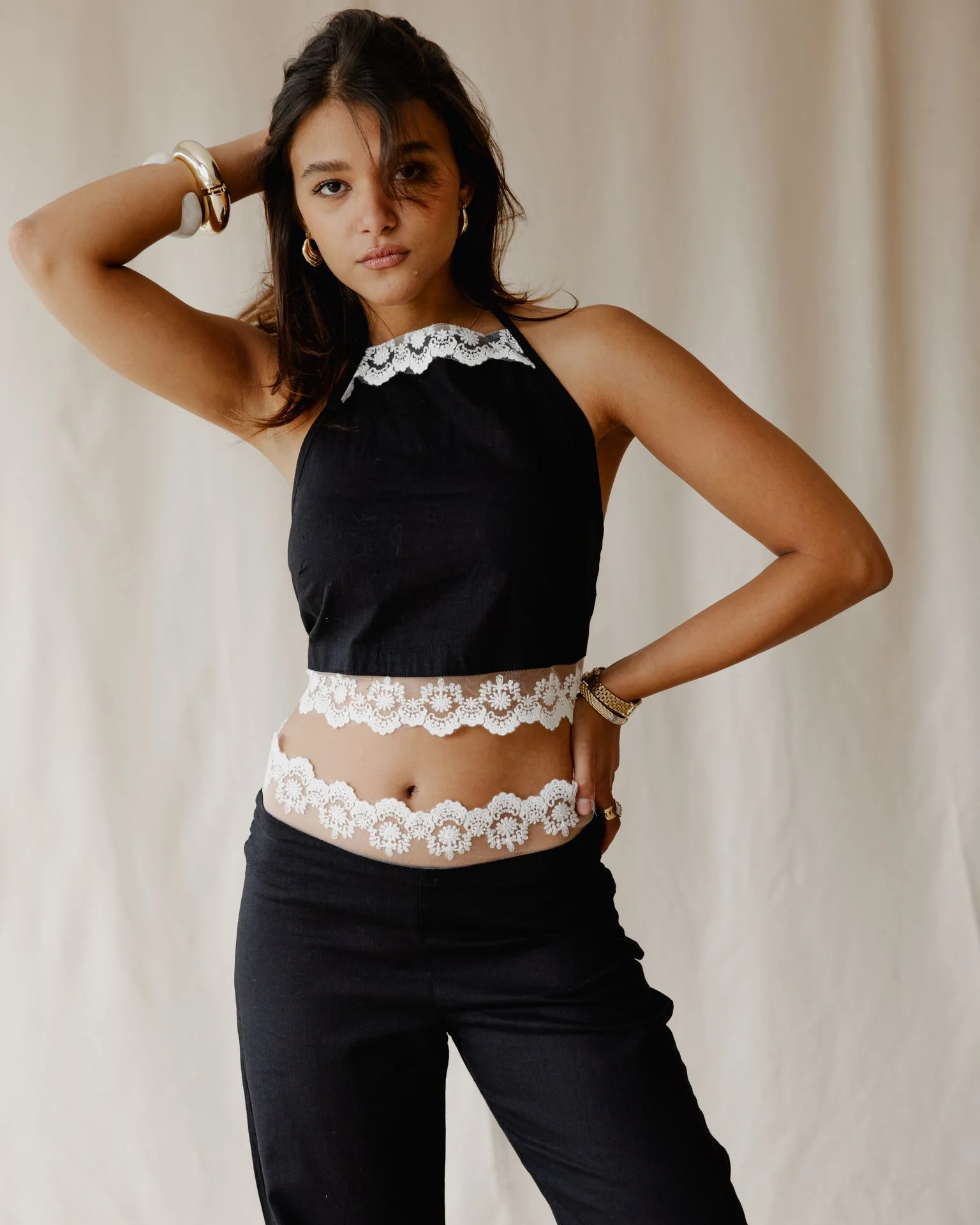 Bloom Linen Set In Black - Image 4