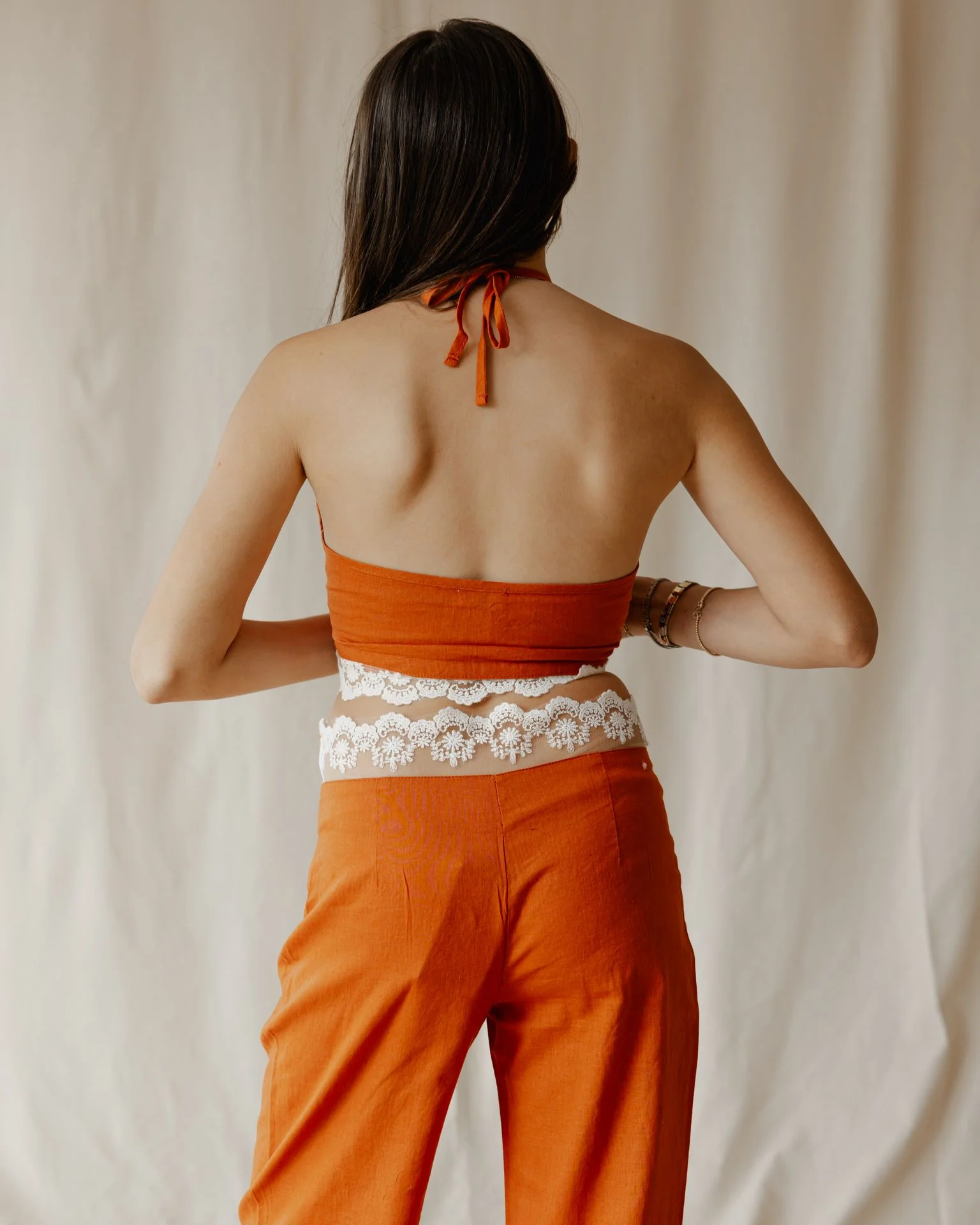 Bloom Linen Set In Orange - Image 5