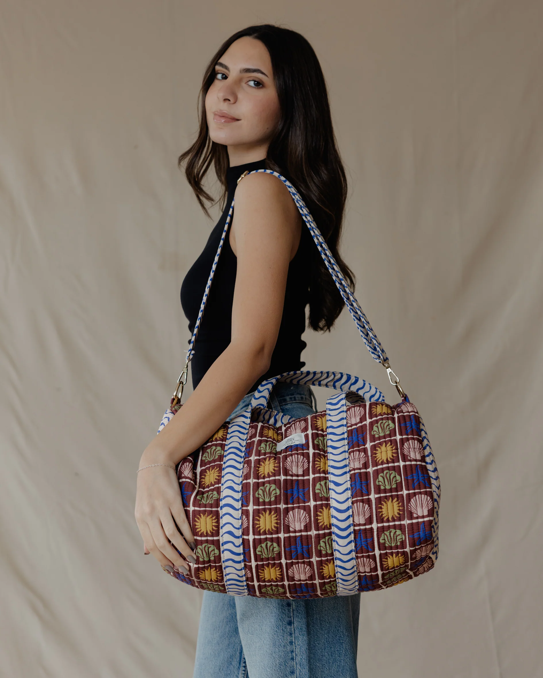 Boho Grid Duffle Bag - Image 3