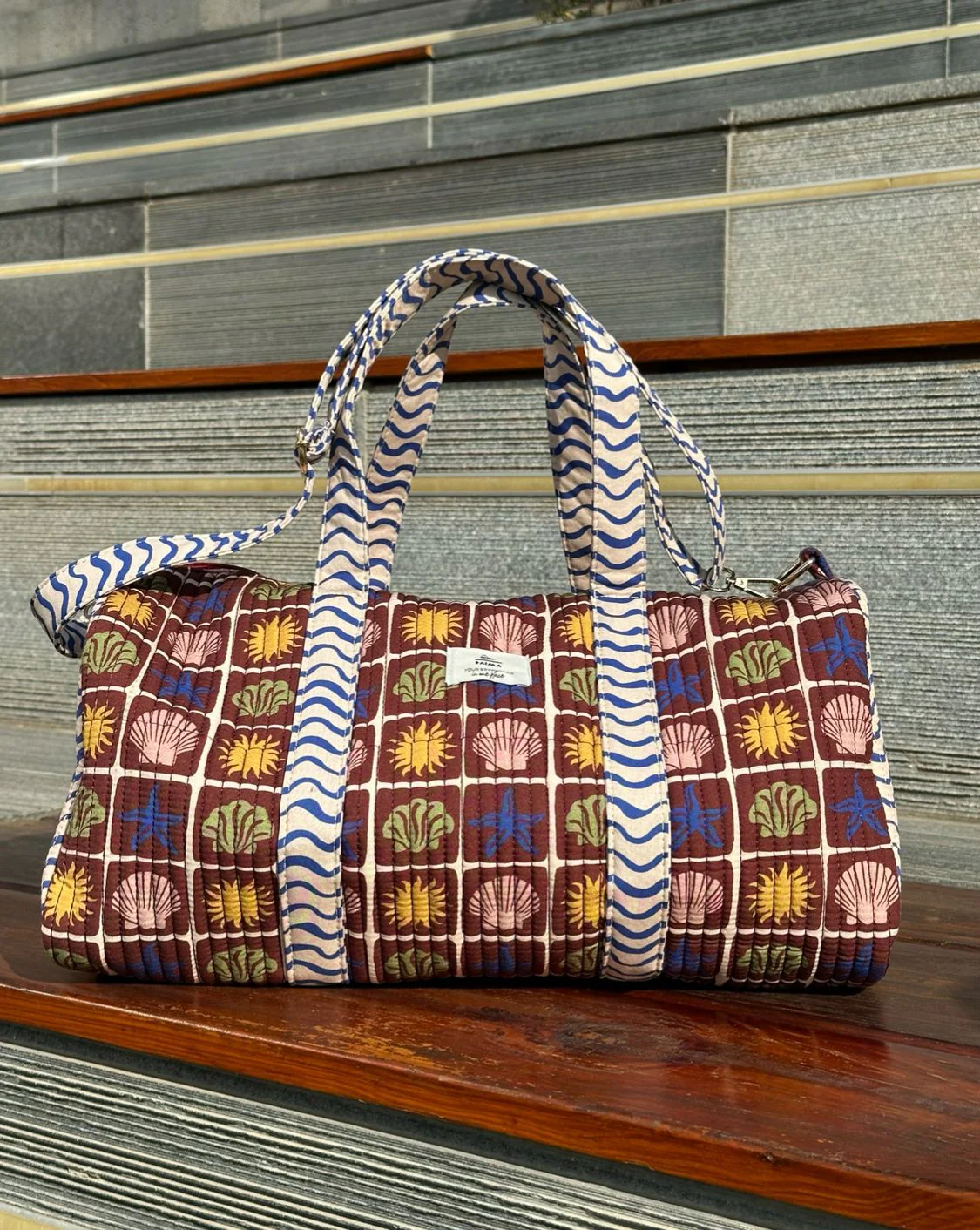 Boho Grid Duffle Bag - Image 4