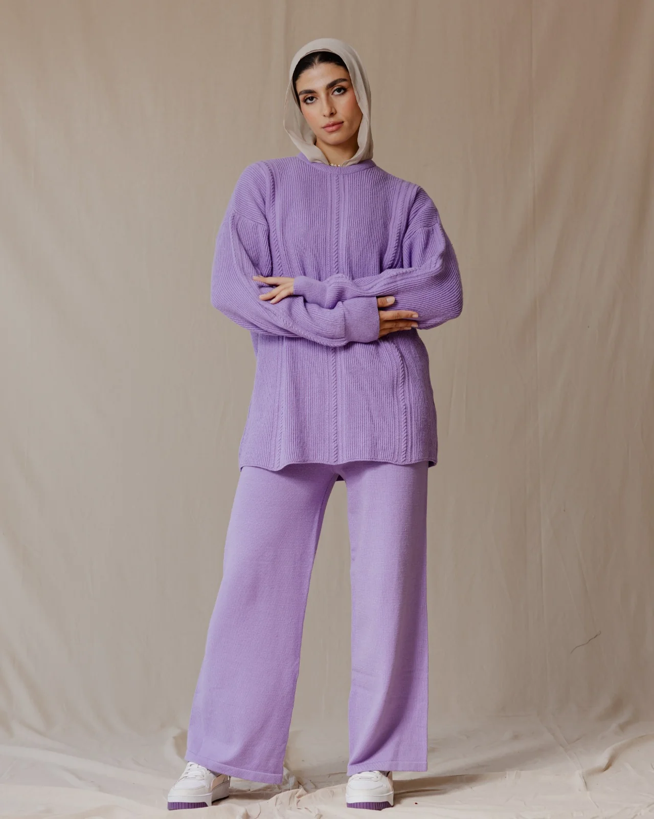 Braided Knit Set Purple - Image 4