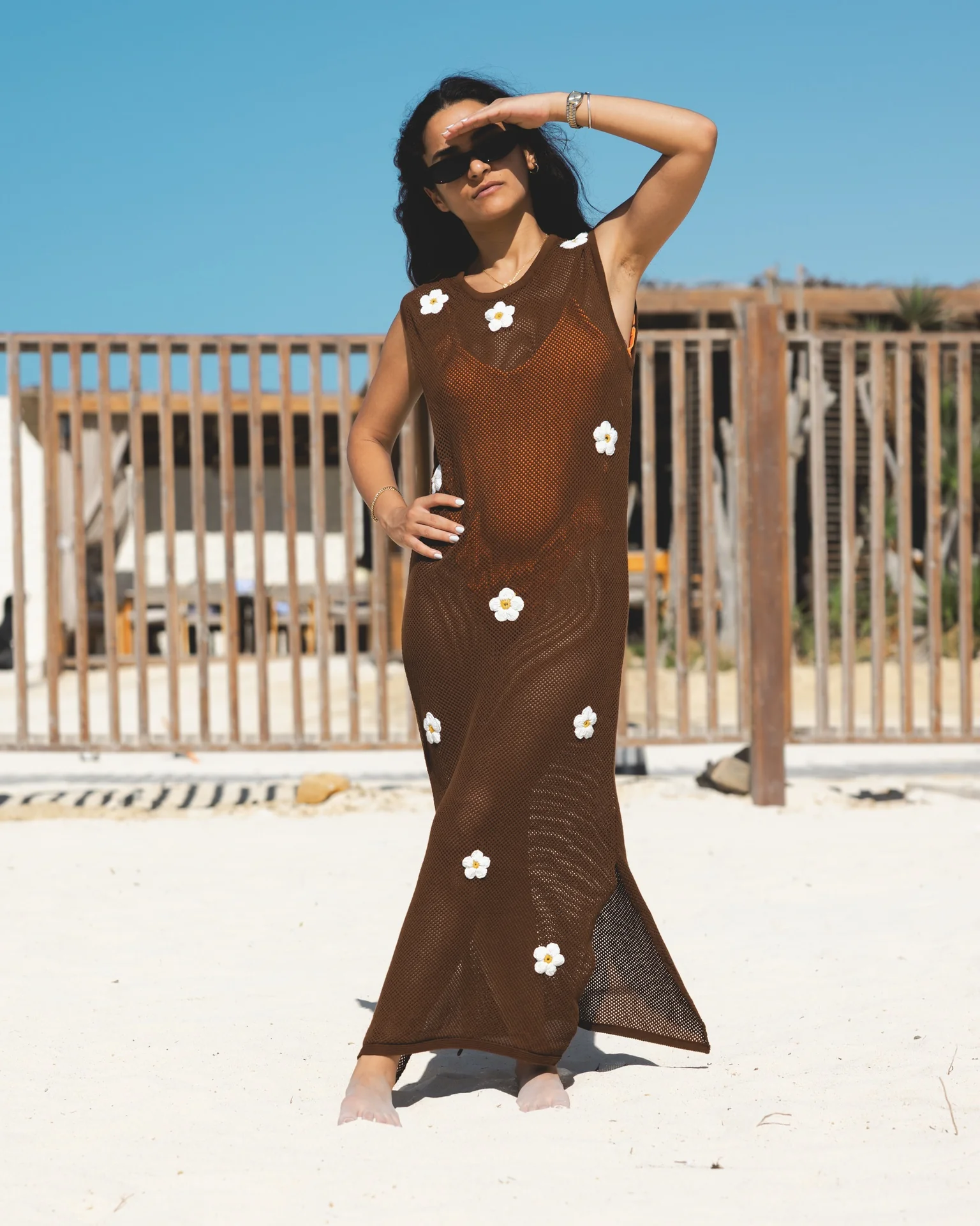 Brown Daisy Drift Dress - Image 2
