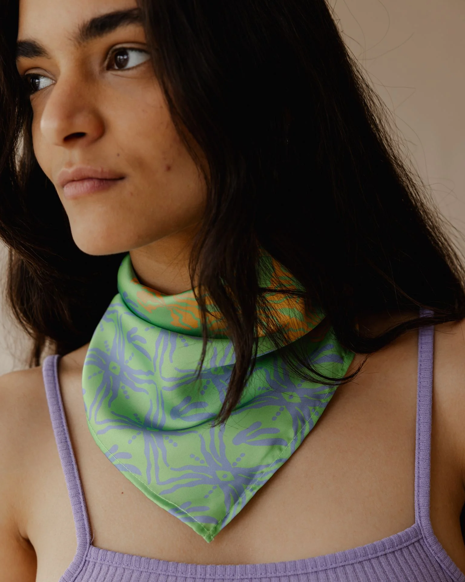 Bubble Gum Scarf Bright Green