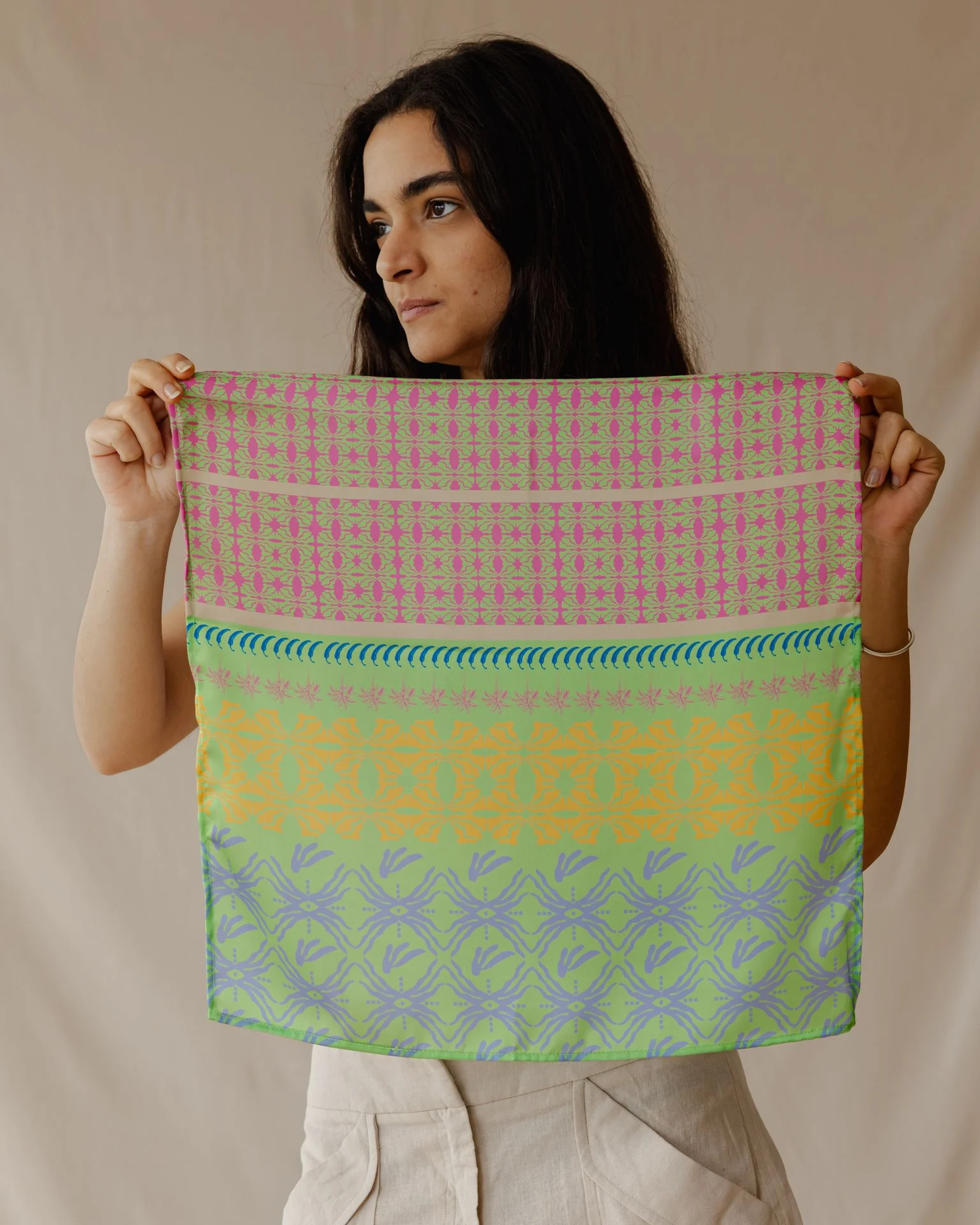 Bubble Gum Scarf Bright Green - Image 2