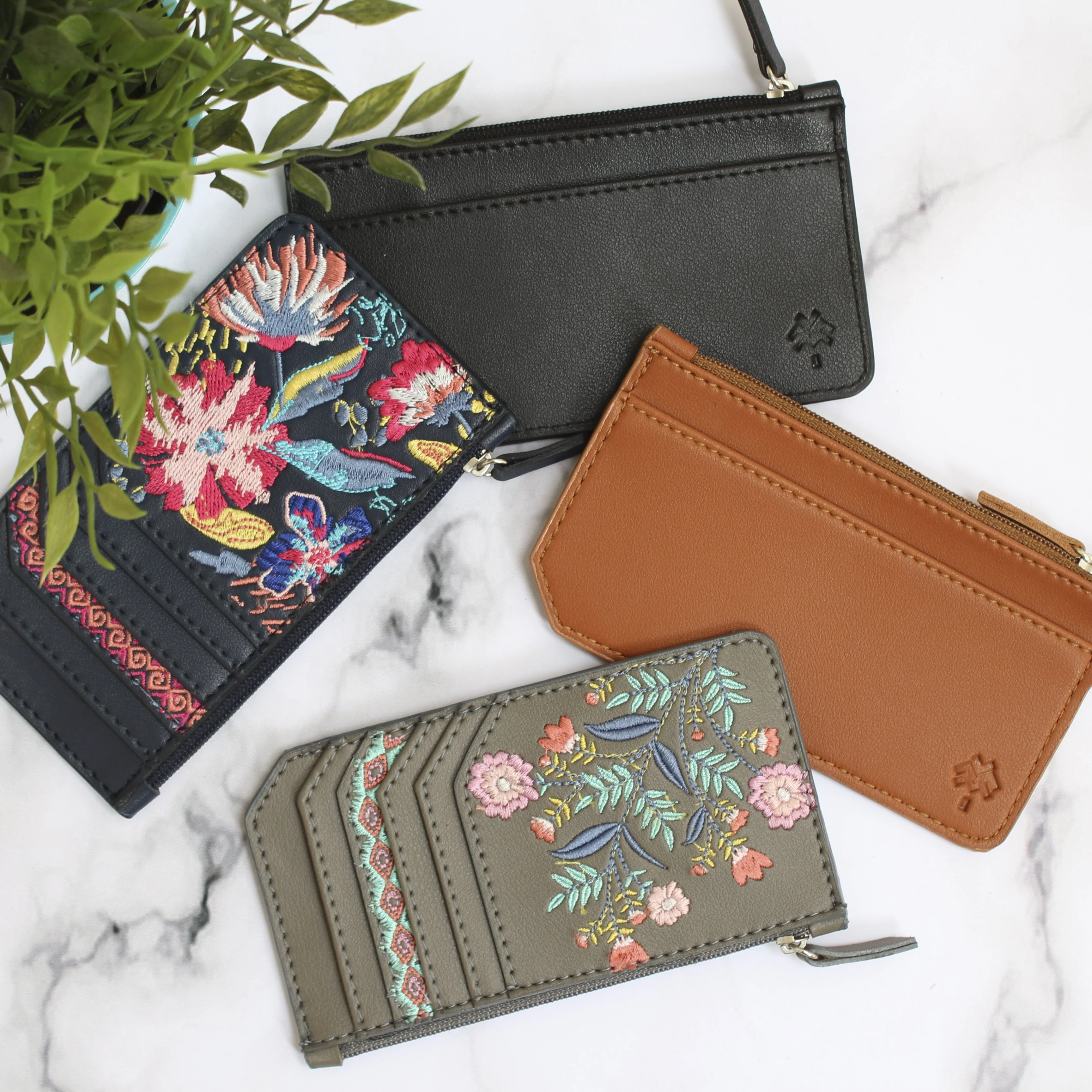 Navy Blue Flowered Card Holder - Image 4