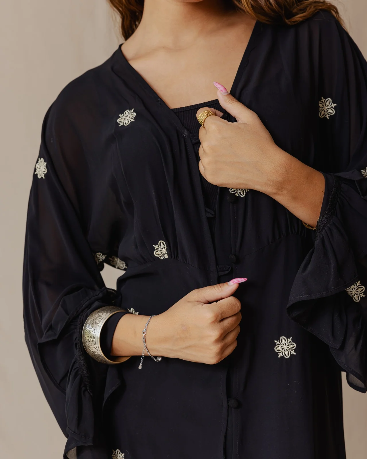 Celeste Chiffon Dress Black - Image 4