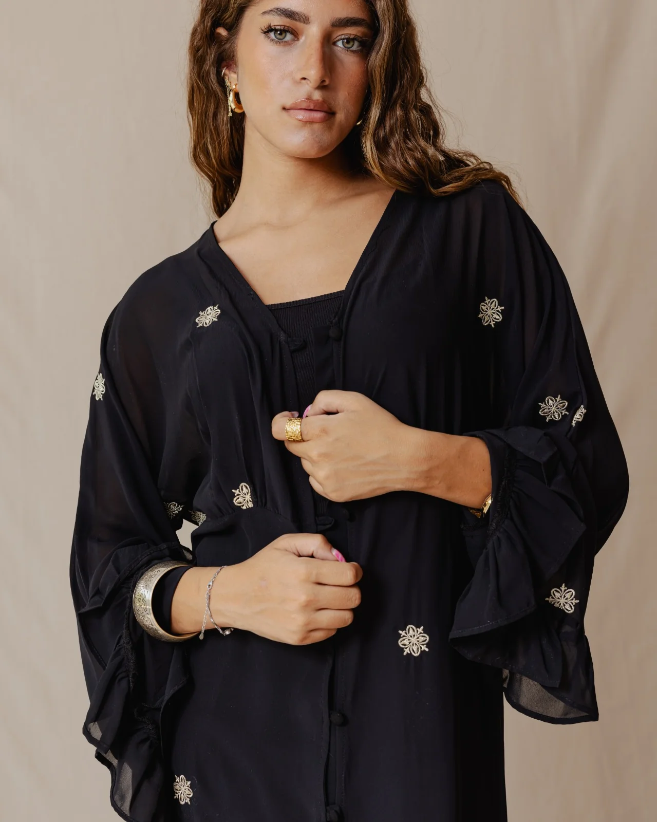 Celeste Chiffon Dress Black - Image 5