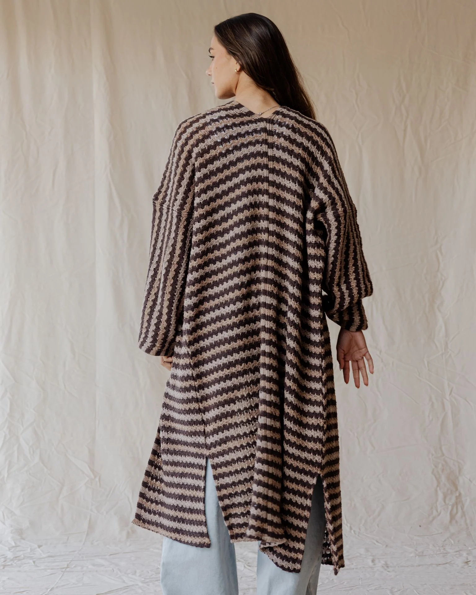 Cocoa Stripe Flow Cardigan - Image 4