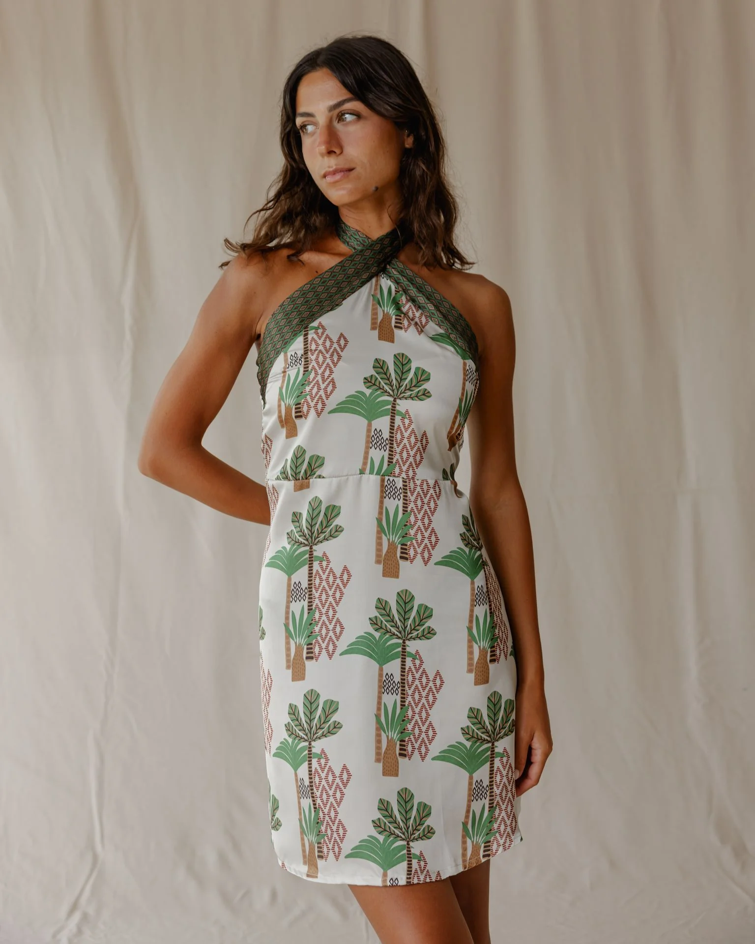 Desert Palms Satin Dress - Image 3