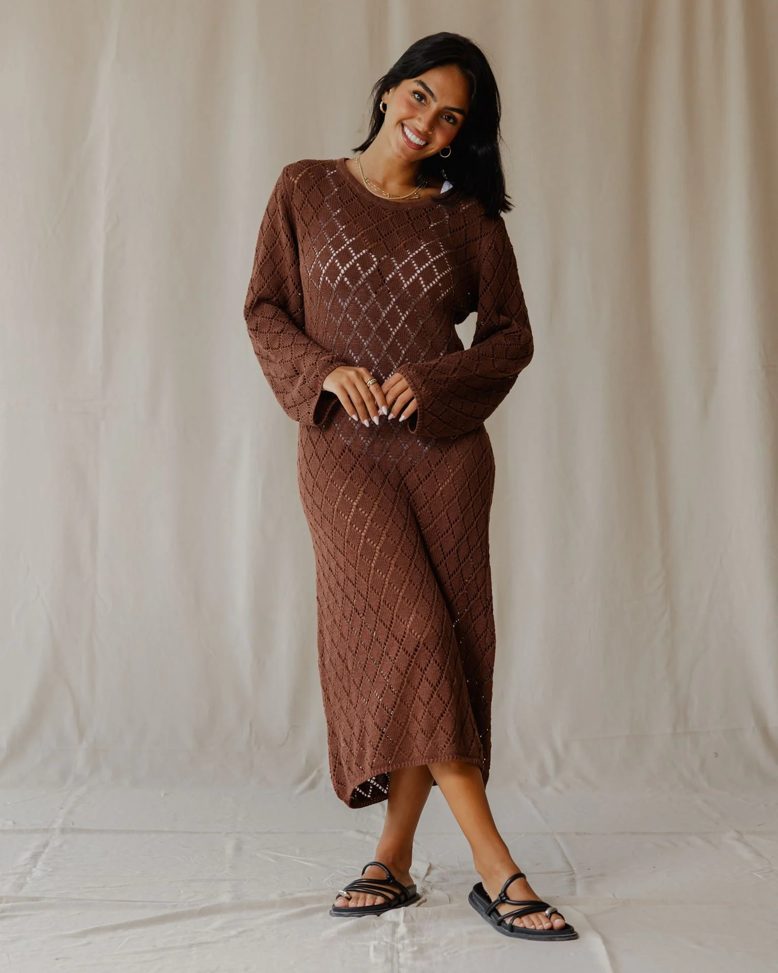 Dusk Brown Knit Dress - Image 3