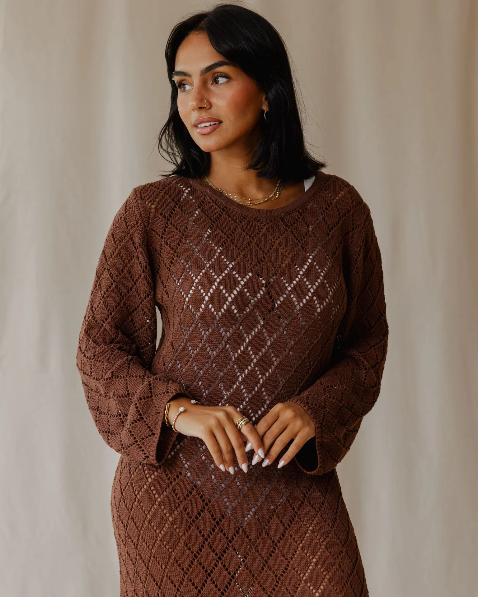 Dusk Brown Knit Dress - Image 4