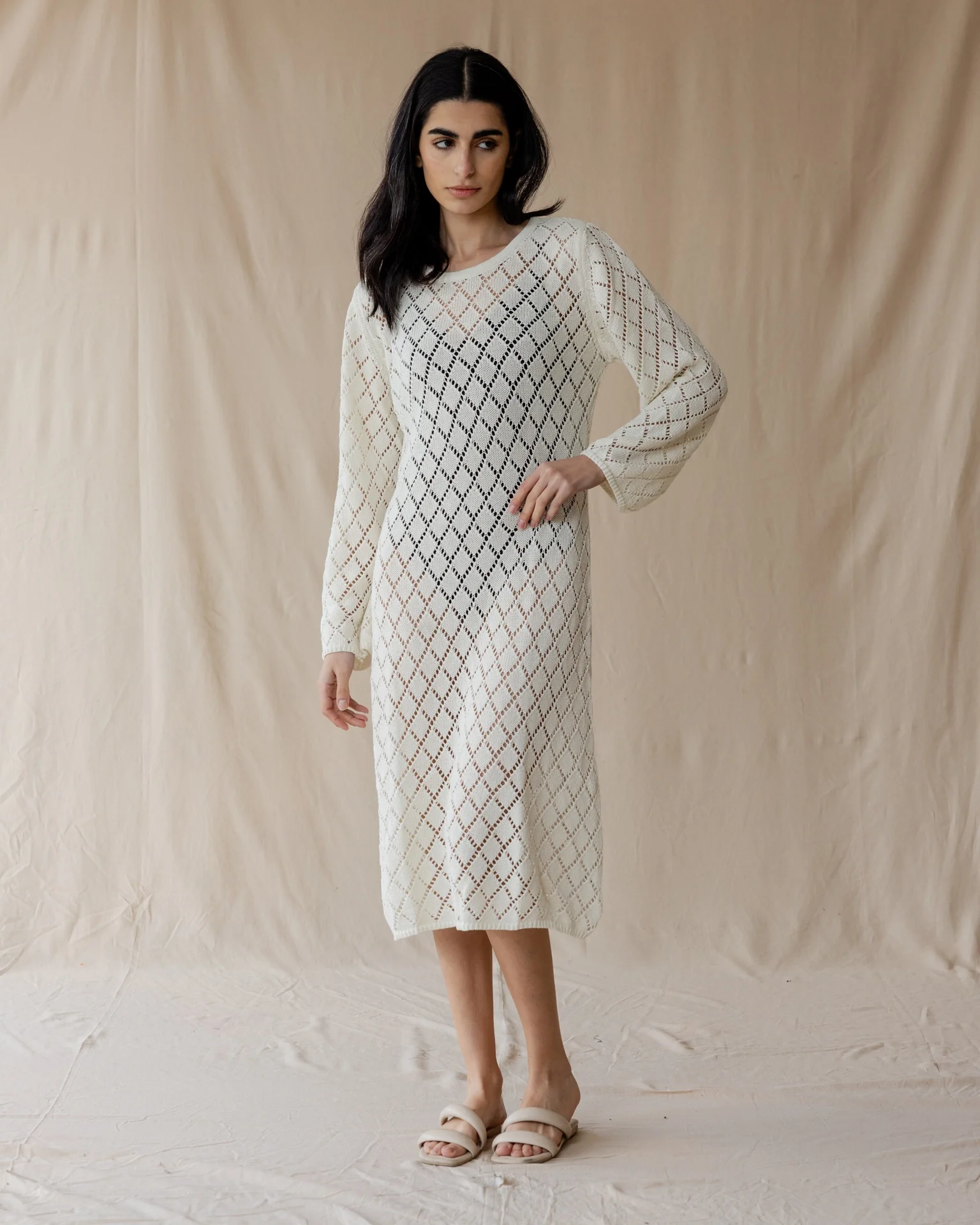 Dusk Off-White Knit Dress
