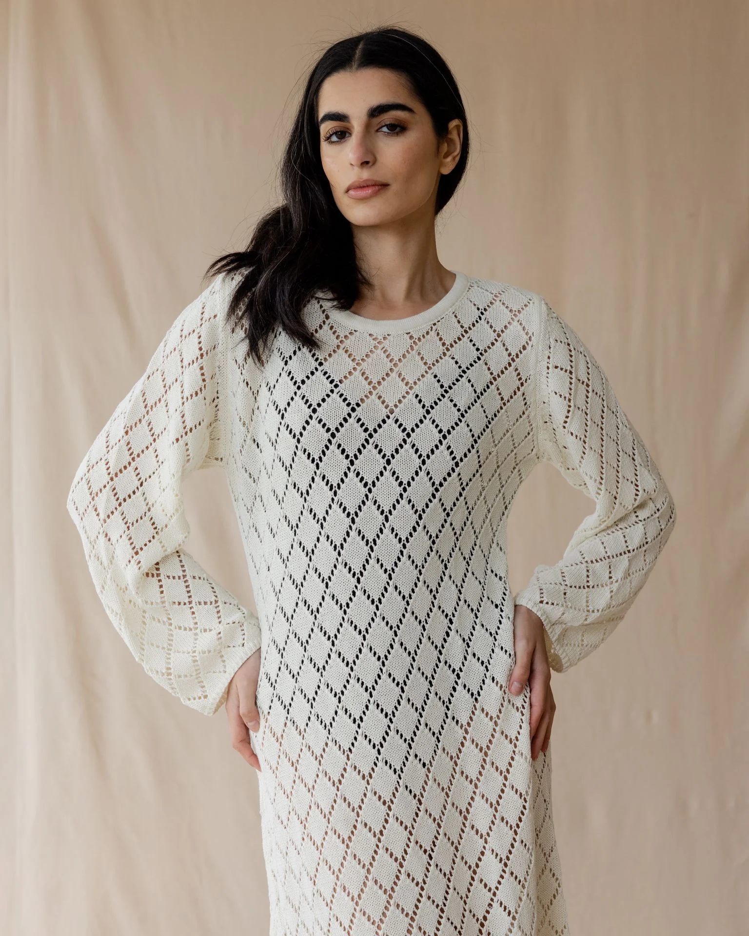 Dusk Off-White Knit Dress - Image 3