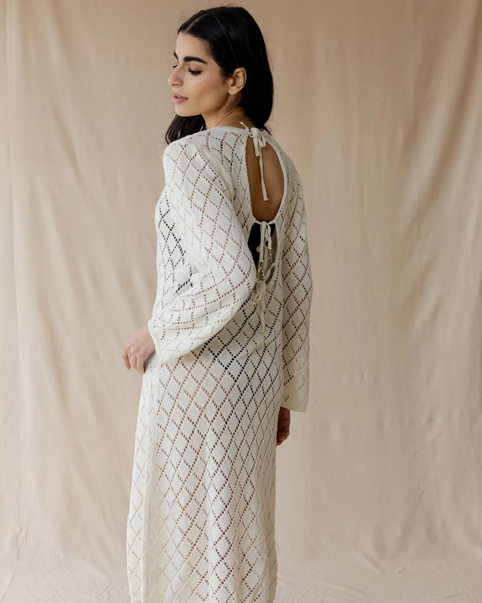 Dusk Off-White Knit Dress - Image 4