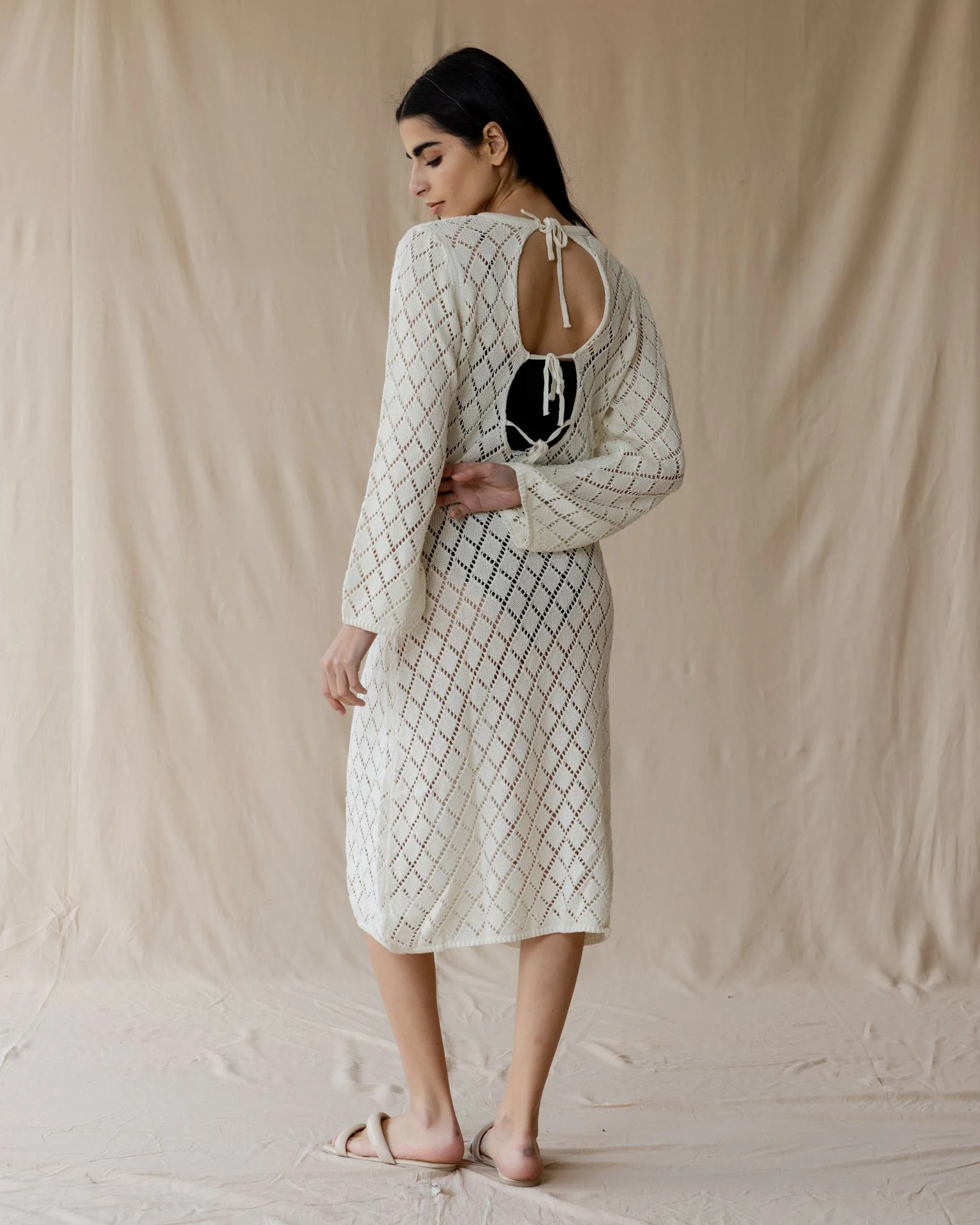 Dusk Off-White Knit Dress - Image 5