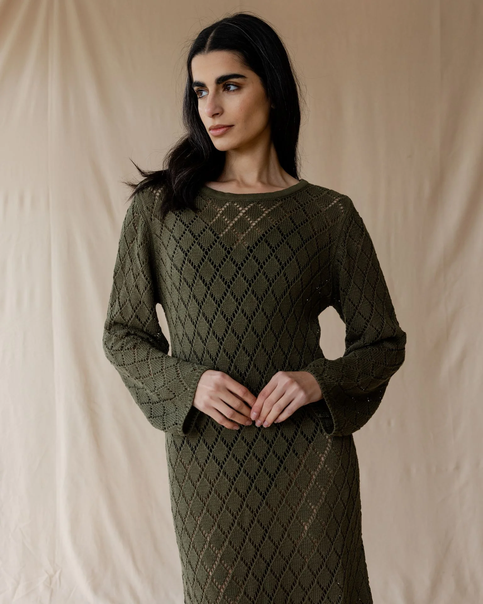 Dusk Olive Knit Dress - Image 3