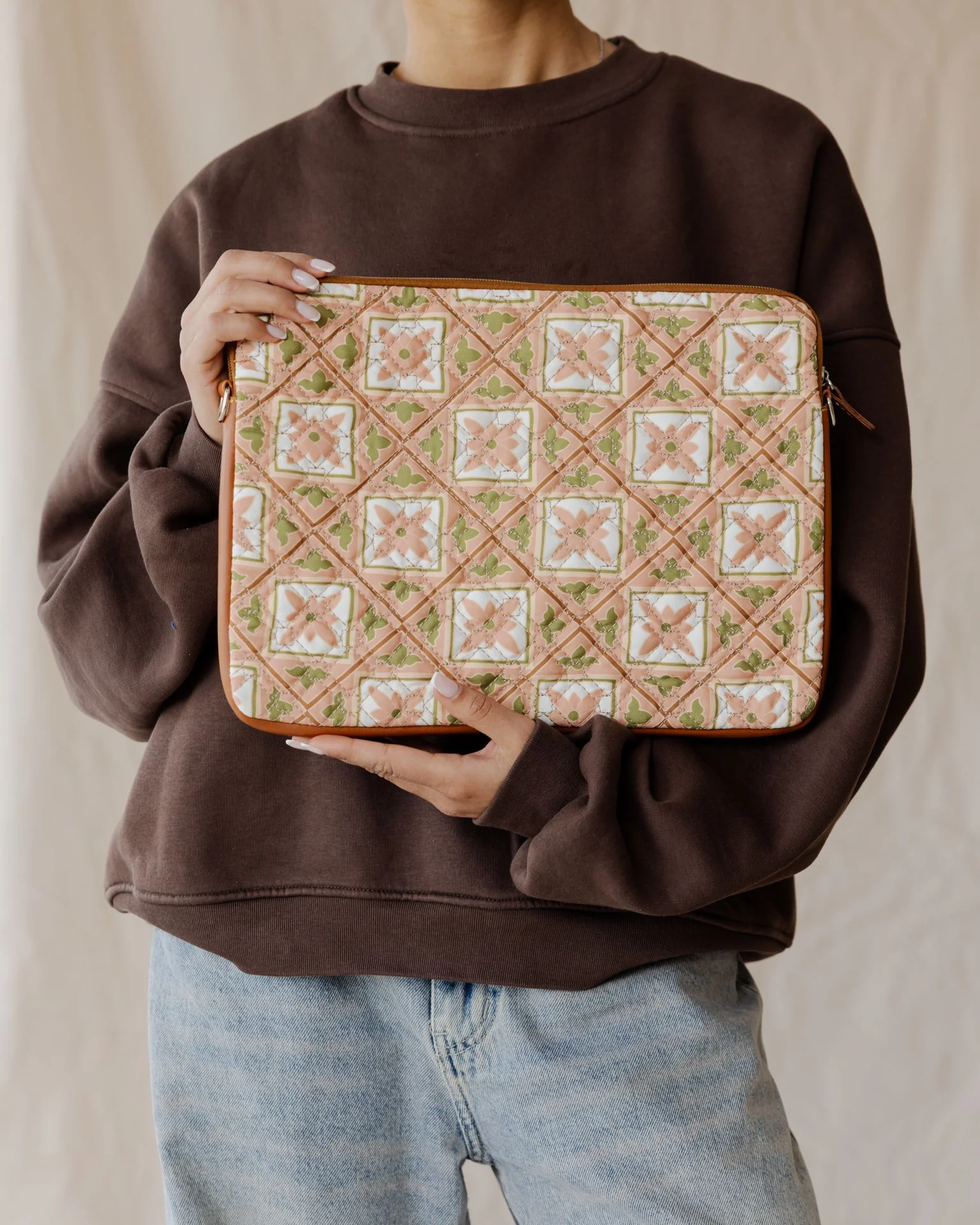 Dusty Rose Mosaic Quilted Sleeve - Image 5