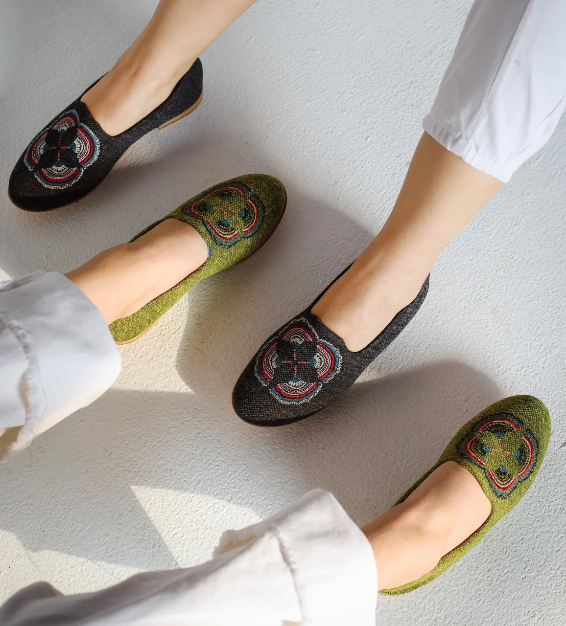 Egyptian Flower Espadrilles Dark Grey - Image 3