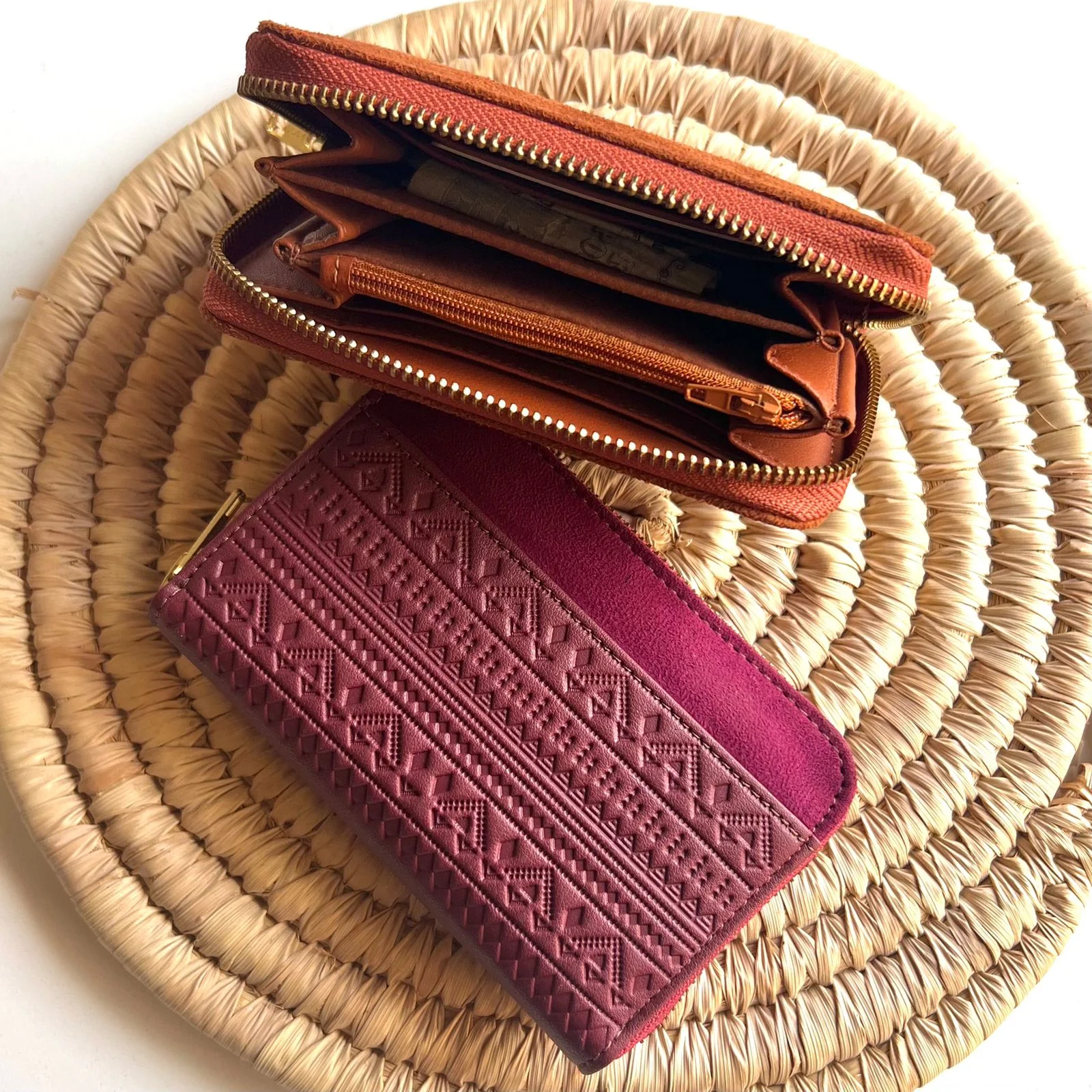 Engraved Boho Wallet Burgundy - Image 3