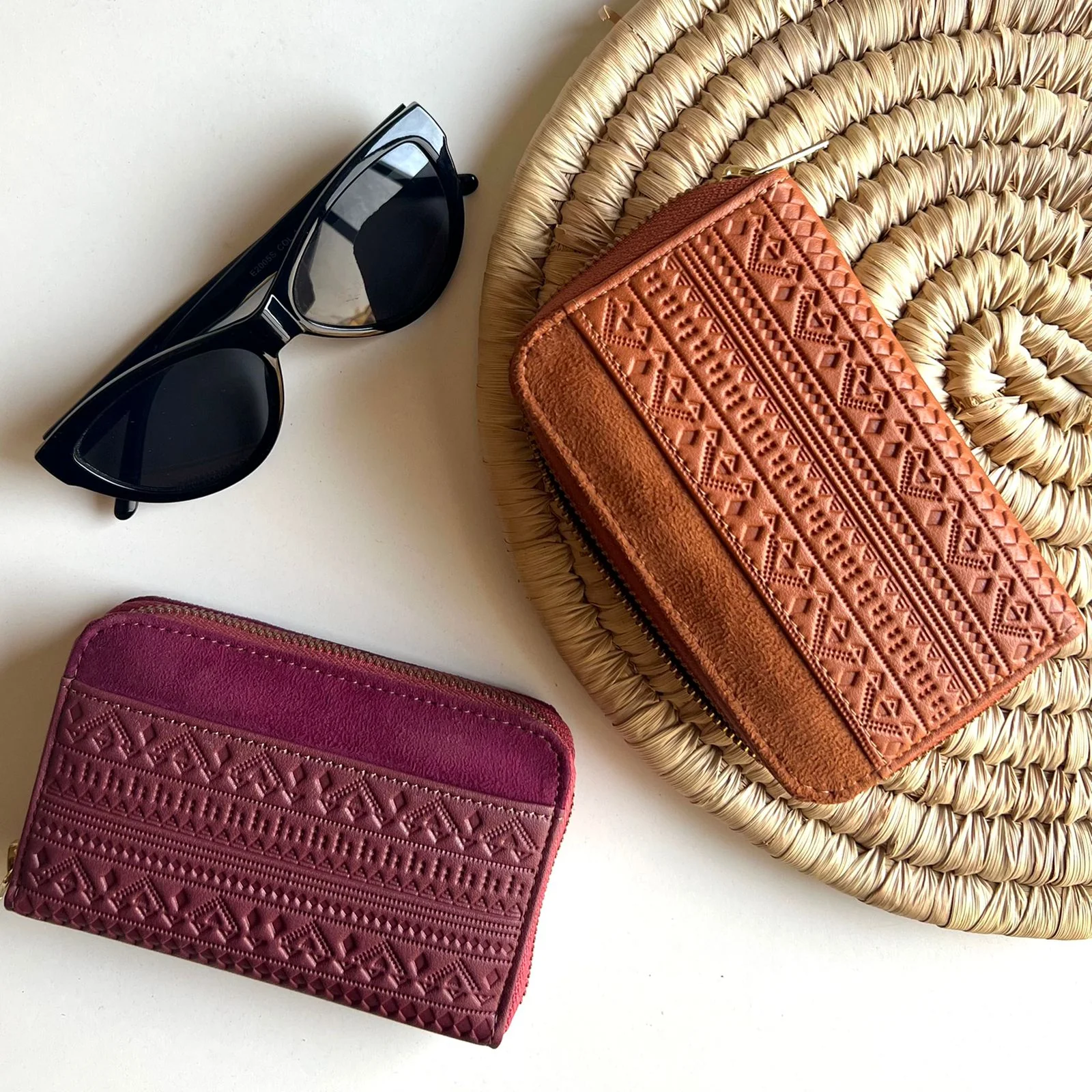 Engraved Boho Wallet Burgundy - Image 4