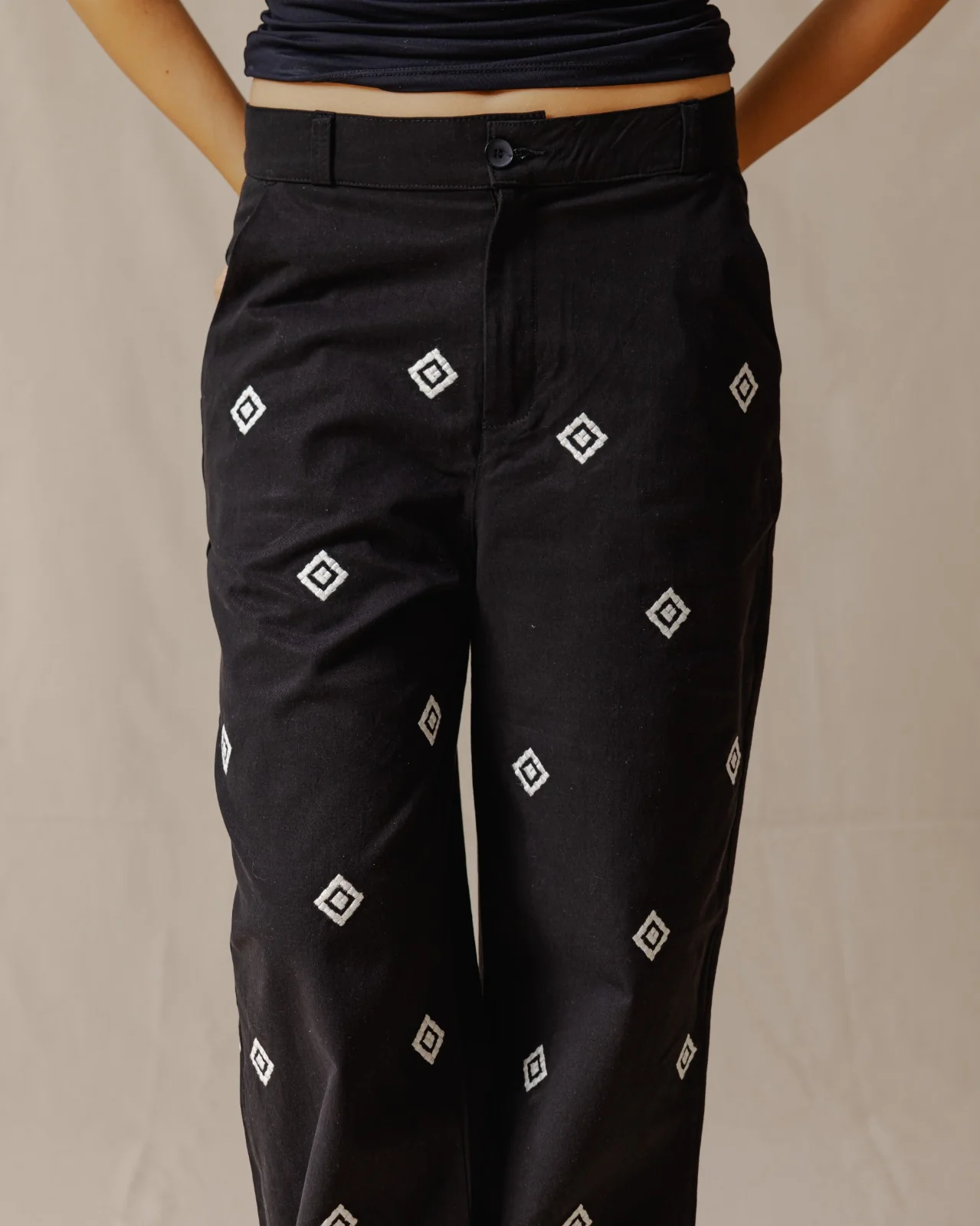 Ethnic Embroidered Pants Black - Image 4