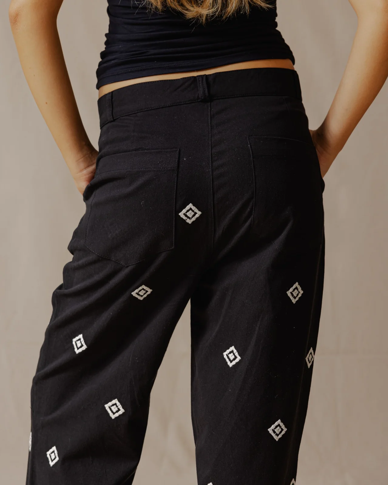 Ethnic Embroidered Pants Black - Image 6