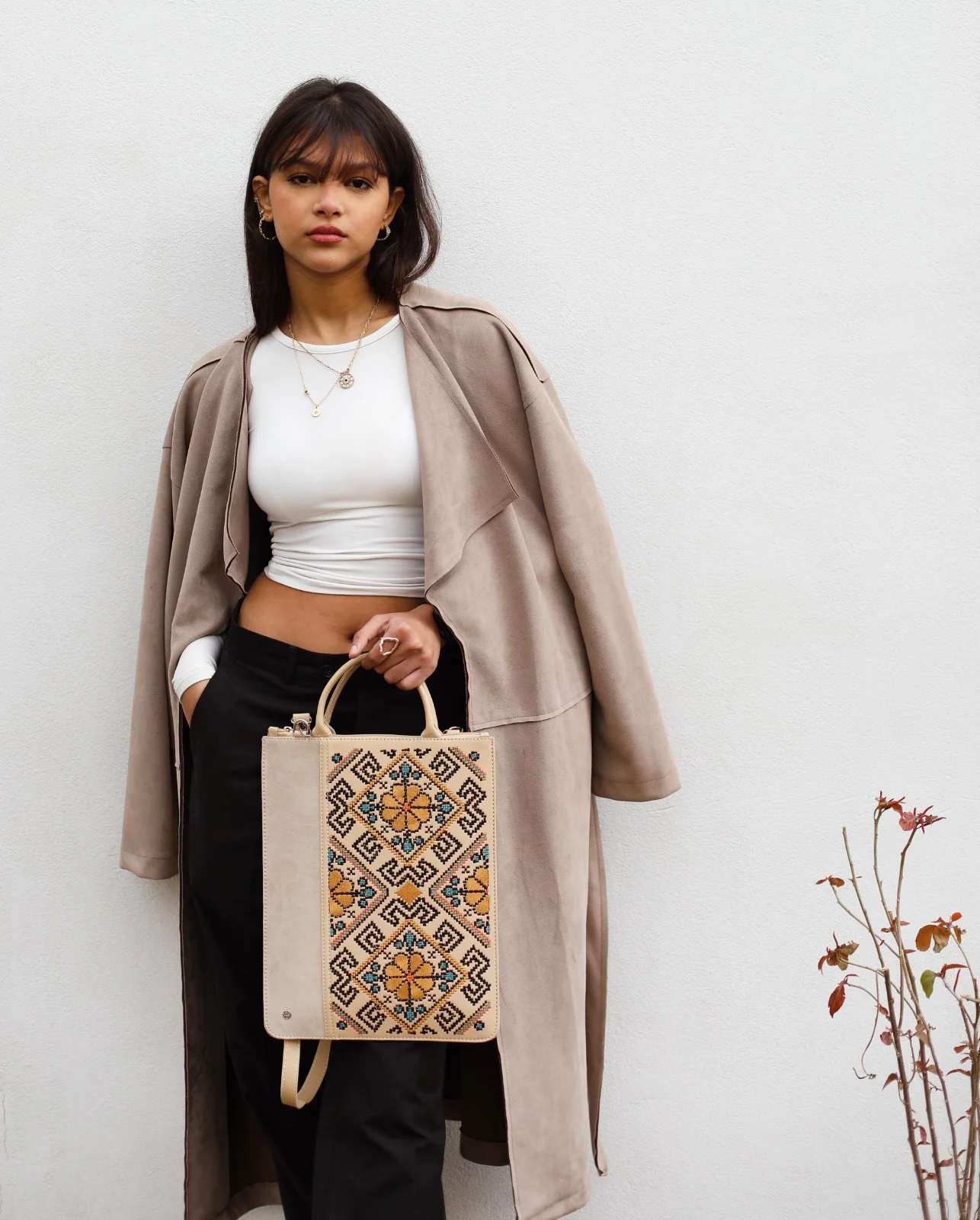 Ethnic Laptop Sleeve In Beige - Image 2