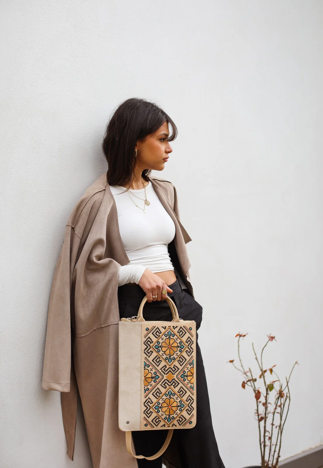 Ethnic Laptop Sleeve In Beige - Image 3