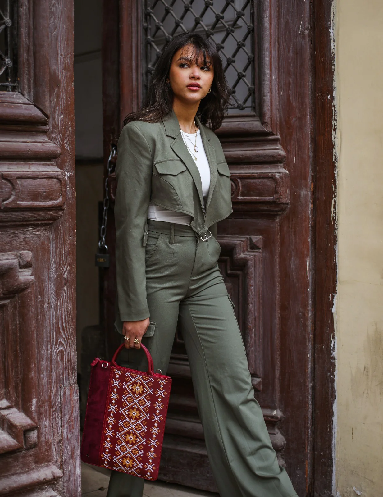 Ethnic Laptop Sleeve In Burgundy - Image 4