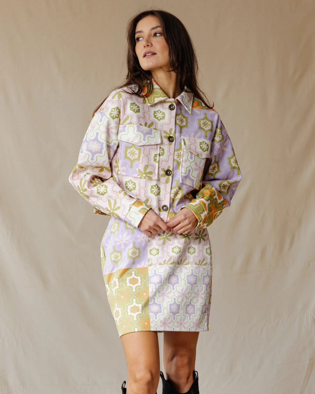 Floral Fiesta Suede Skirt - Image 4