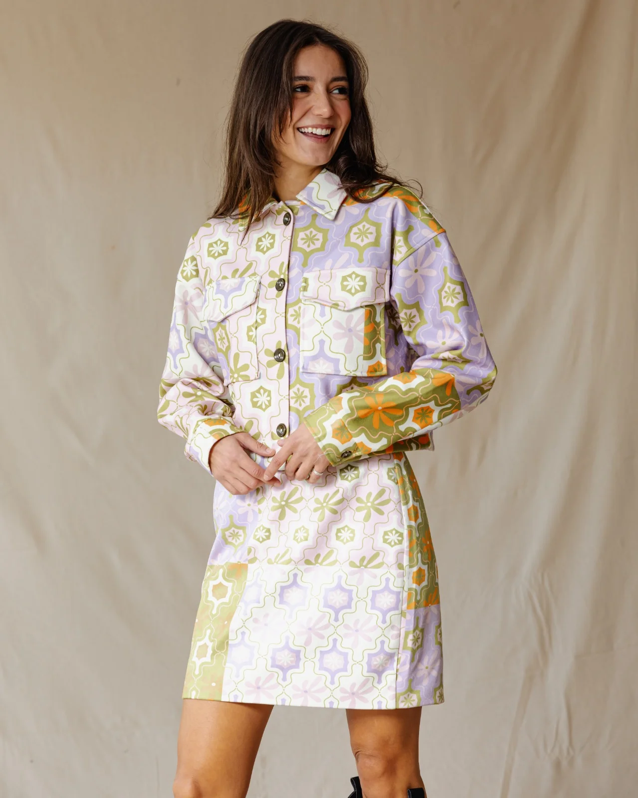 Floral Fiesta Suede Skirt - Image 5