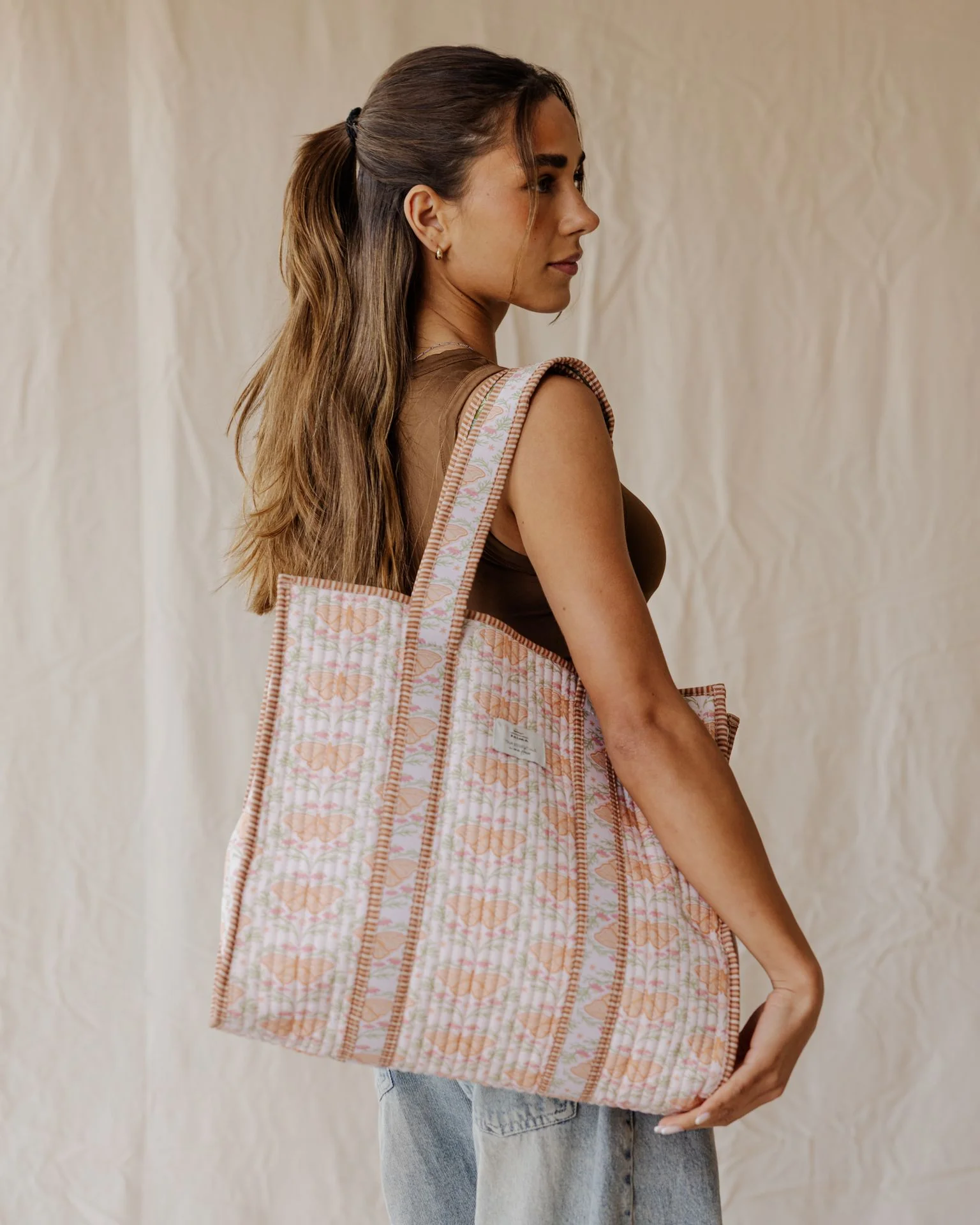 Folk Wing Quilted Tote Bag - Image 2
