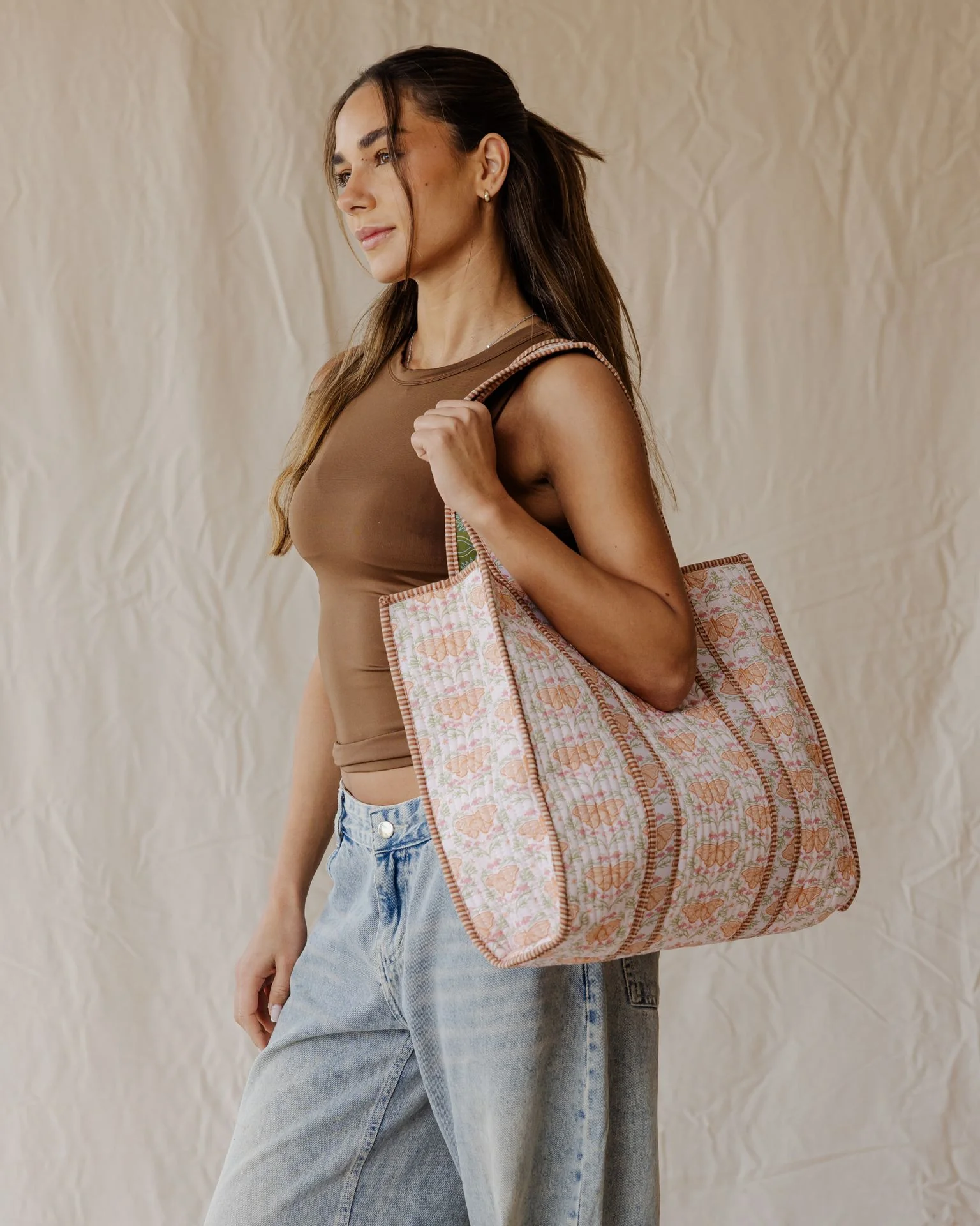 Folk Wing Quilted Tote Bag - Image 3