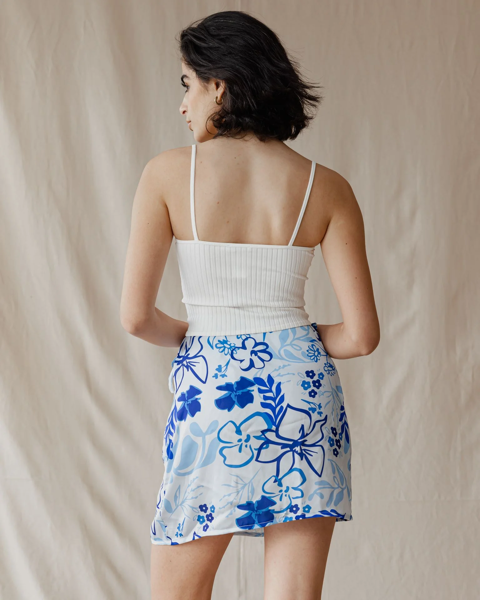 Frosted Petals Wrap Mini Skirt - Image 3