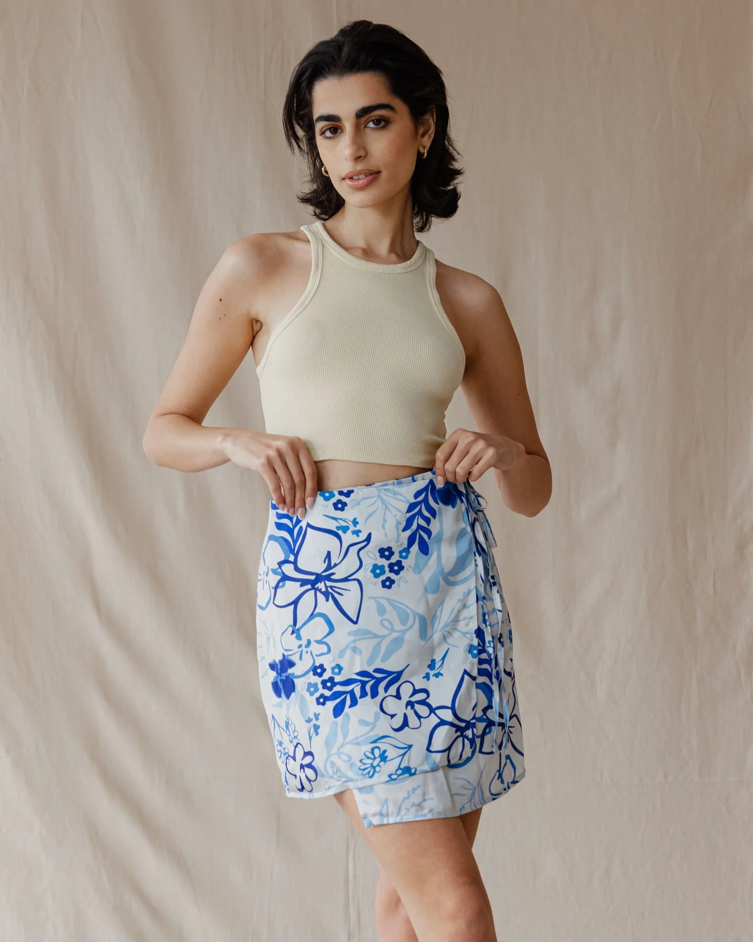 Frosted Petals Wrap Mini Skirt - Image 5