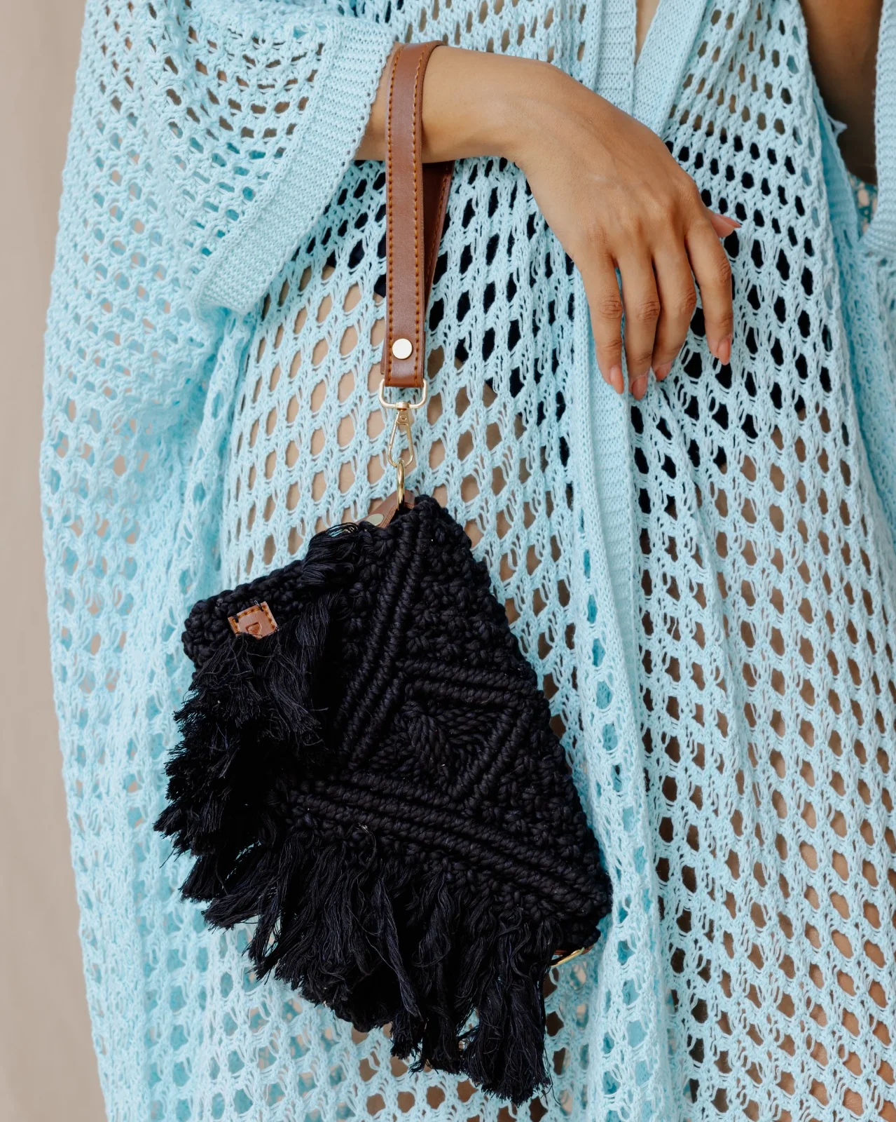 Gaia Macrame Clutch Black - Image 3