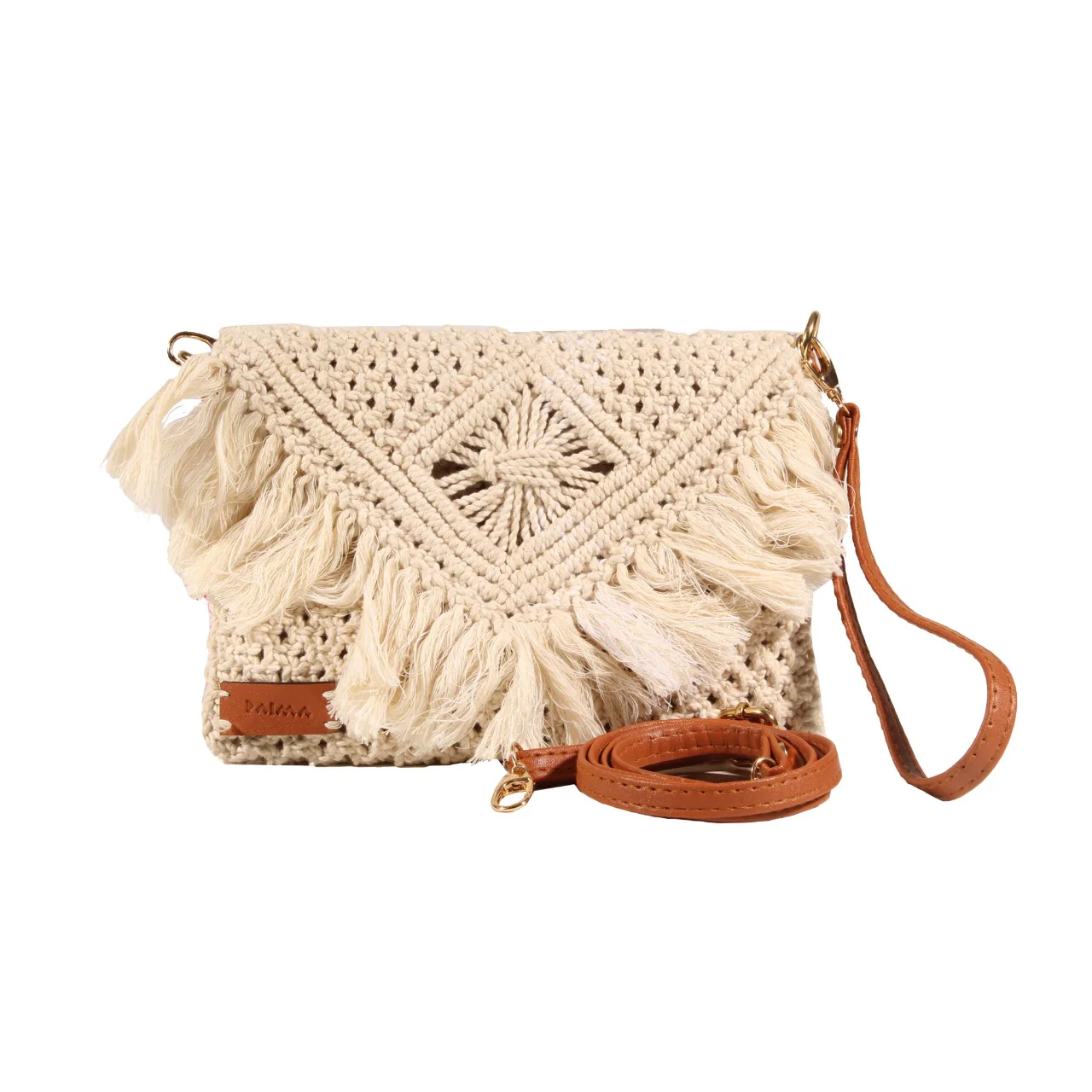 Gaia Macrame Clutch Off-White - Image 5