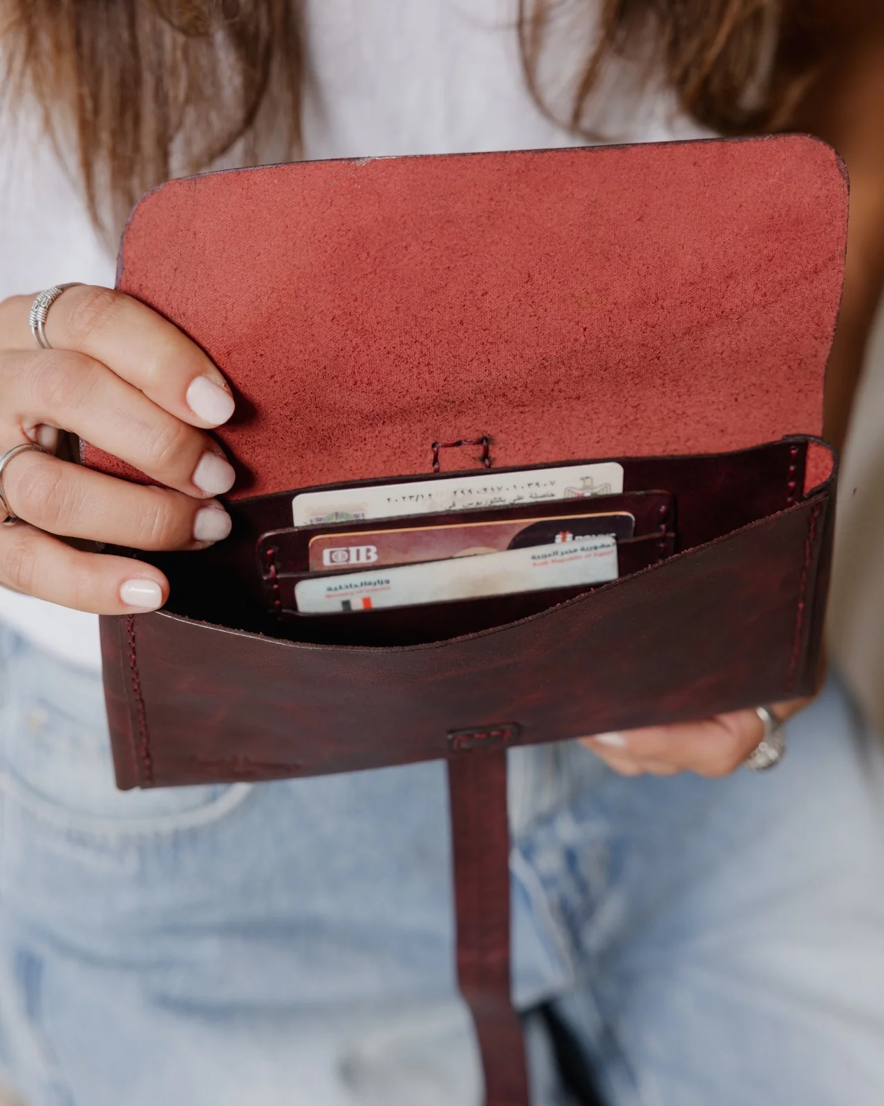 Mahalla Genuine Purse Burgundy - Image 3