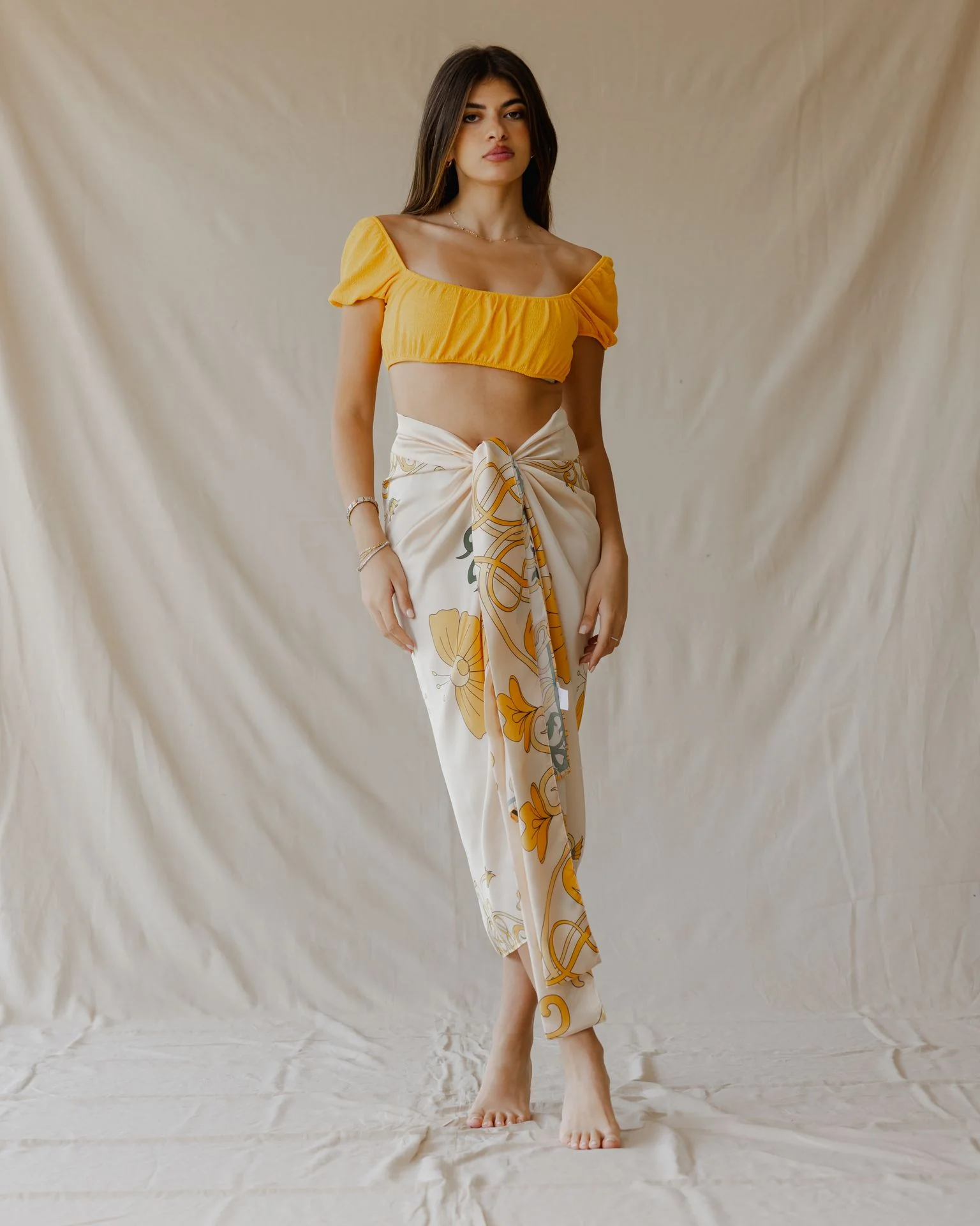 Golden Petal Muse Sarong